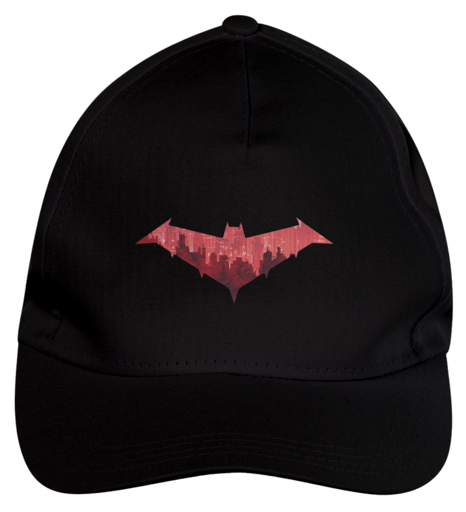 Boné de Brim Capuz Vermelho Emblema Gotham City