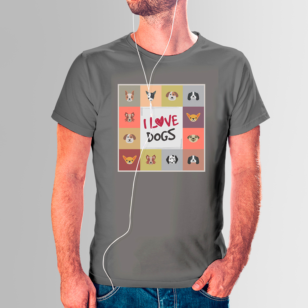 CAMISETA LOVE DOGS COLORS