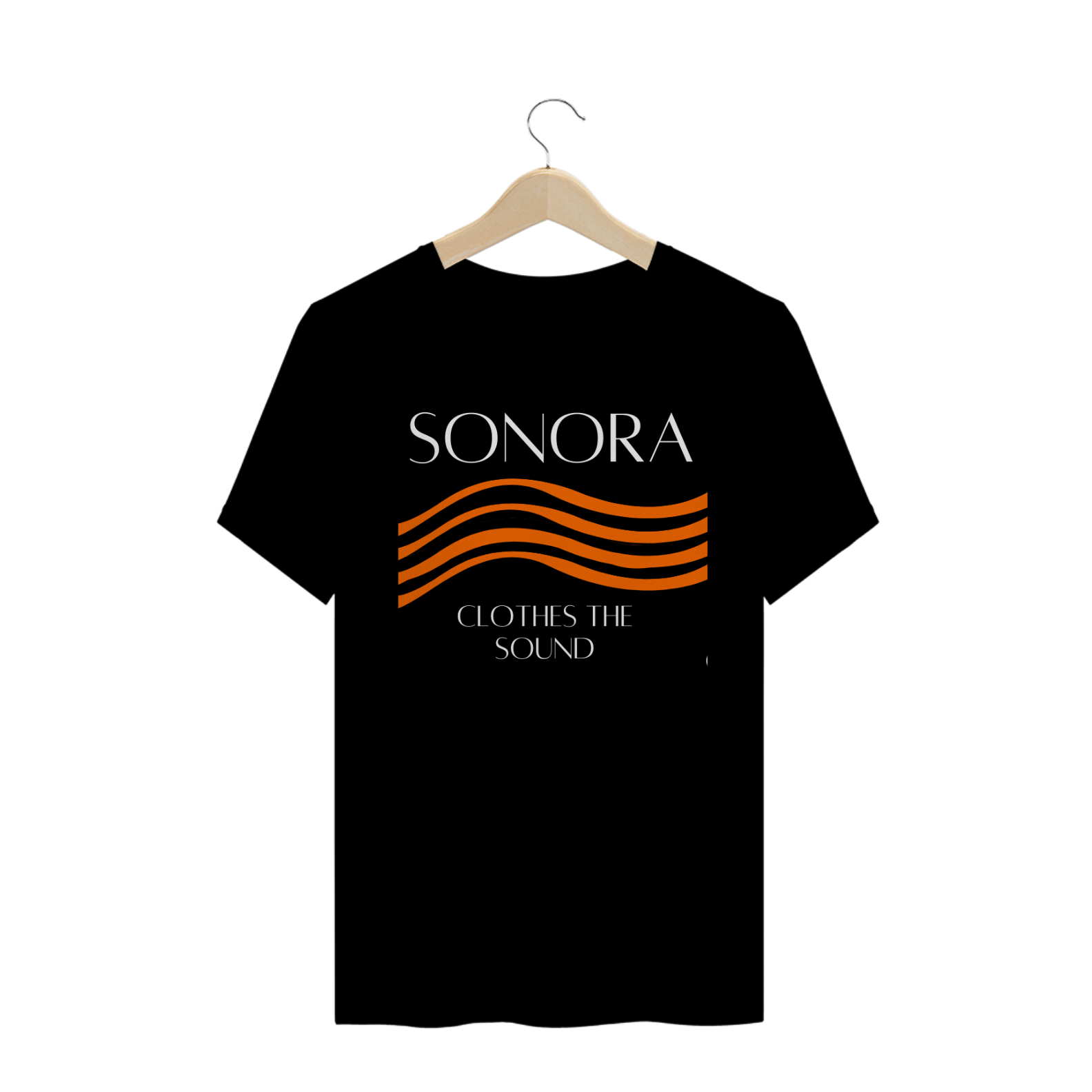 Camiseta Sonora Unisex Preta Logo Marca Bicolor