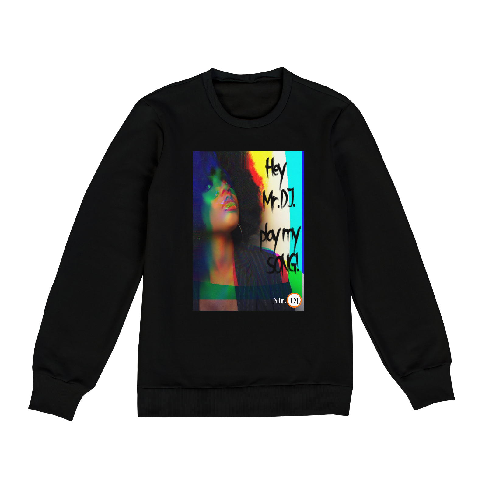 Moleton Sonora Preta Estampa Mr DJ Play My Song