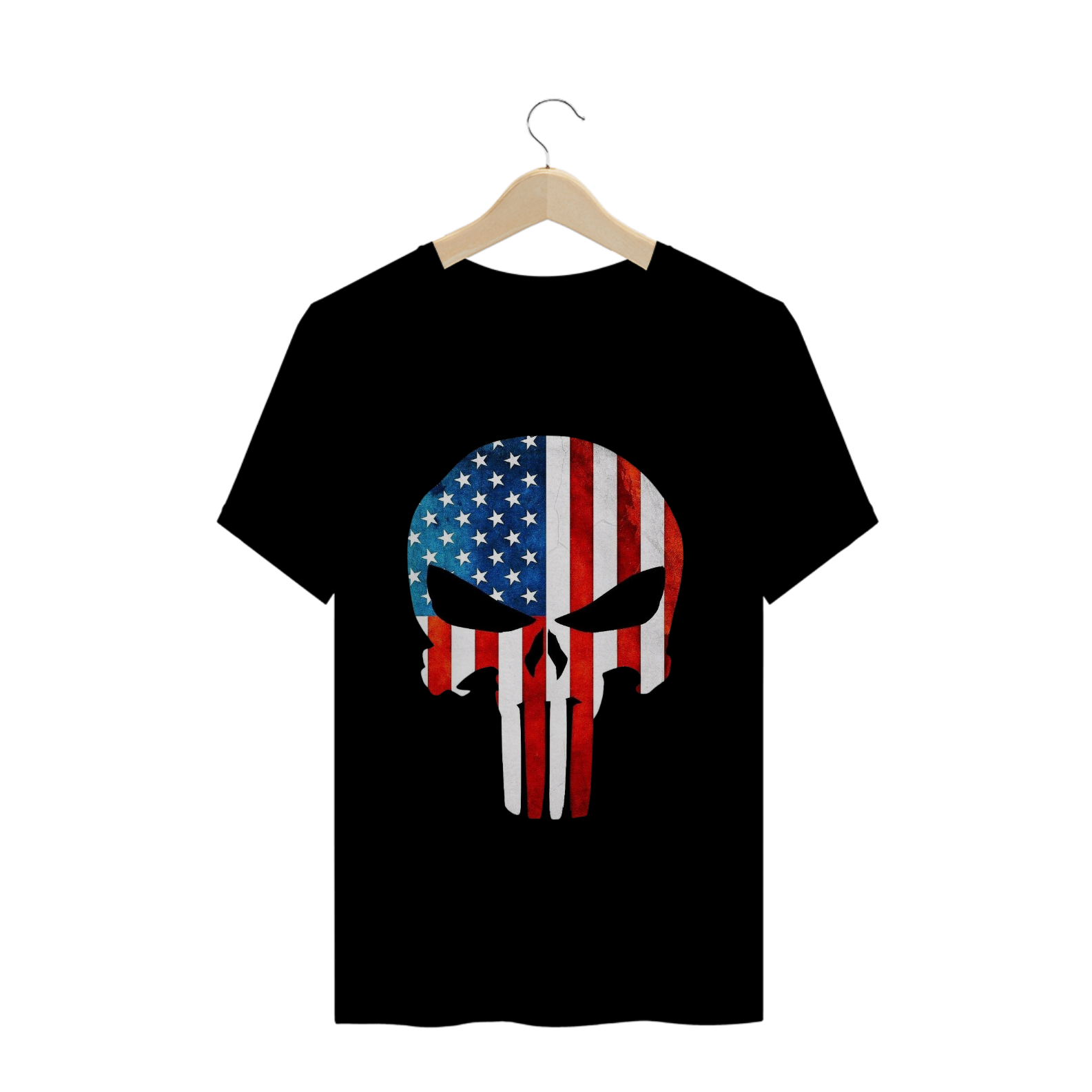 Nome do produto  T-SHIRT - USA SKULL - PRIME 