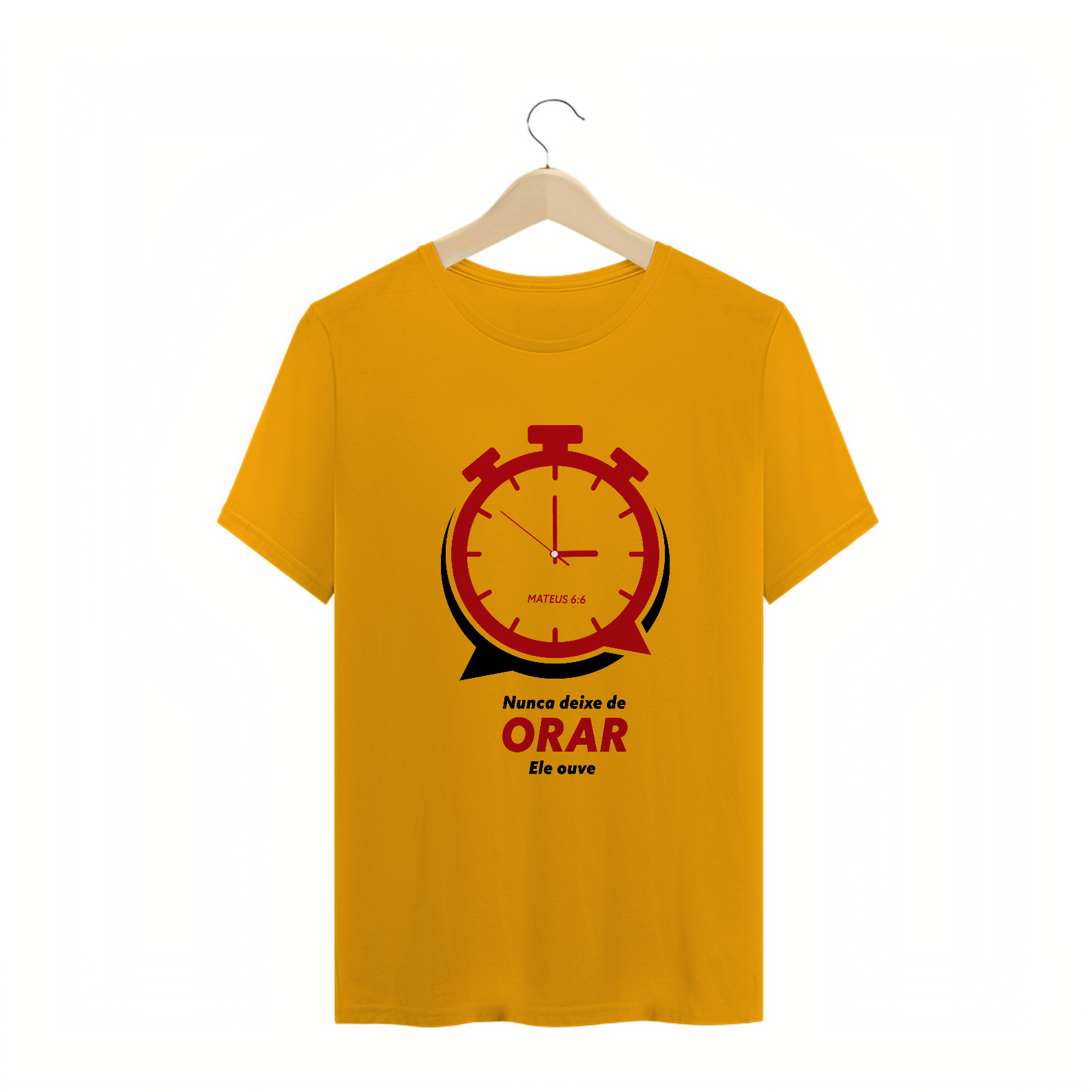 T-SHIRT MASCULINA - MALHA CLASSICA - ORAÇÃO (RED)
