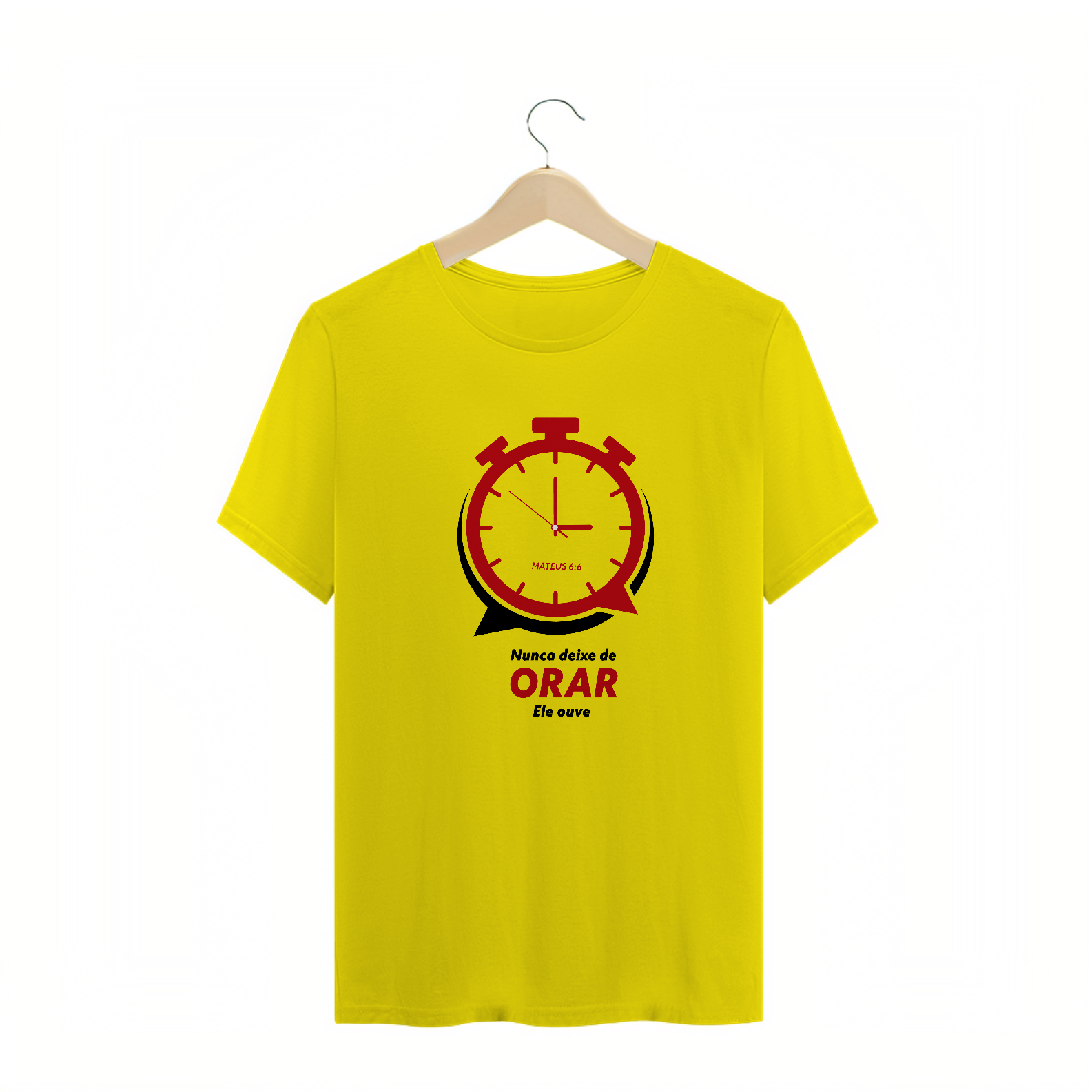 T-SHIRT MASCULINA - MALHA QUALITY - ORAÇÃO (RED)