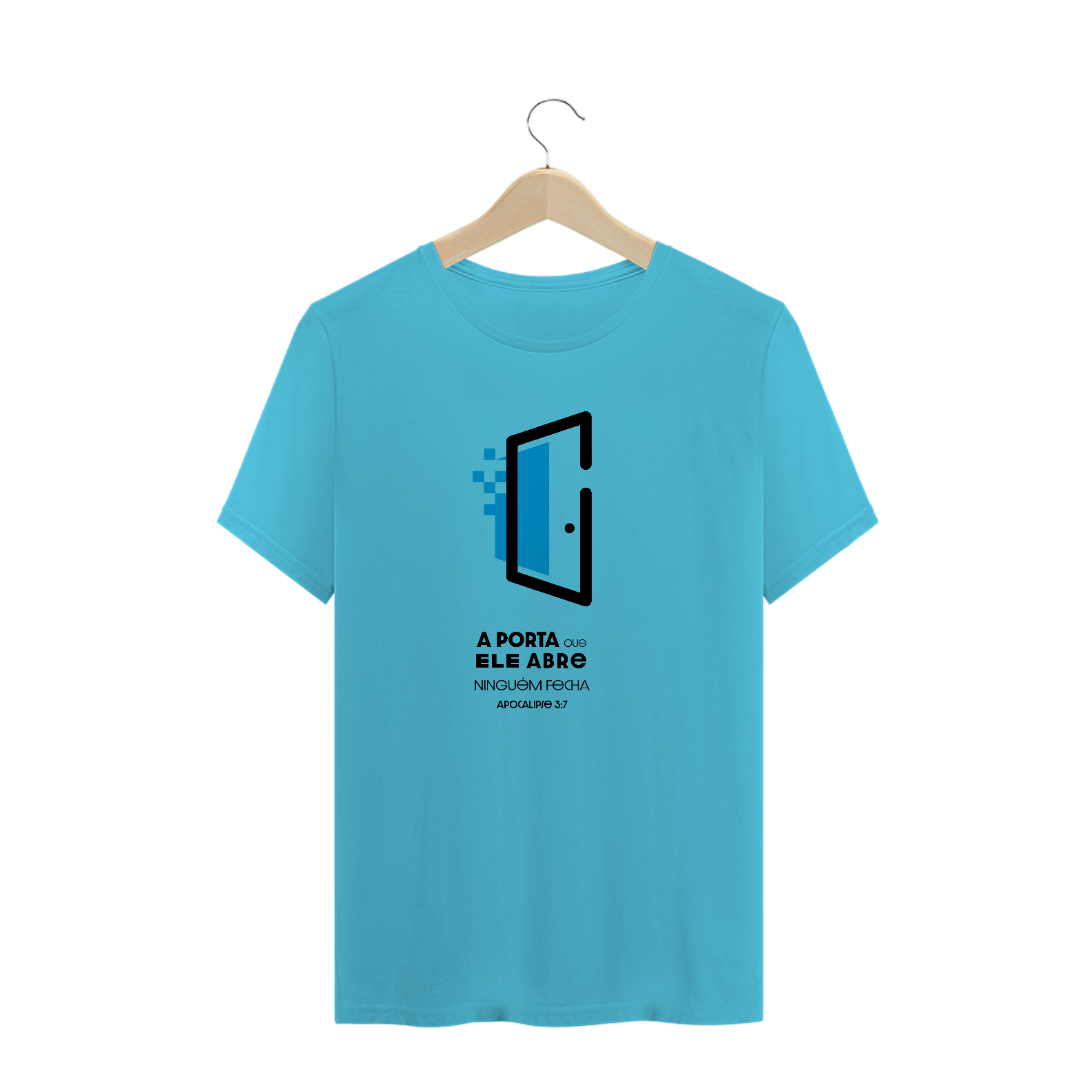 T-SHIRT MASCULINA  - MALHA QUALITY - A PORTA (BLUE)