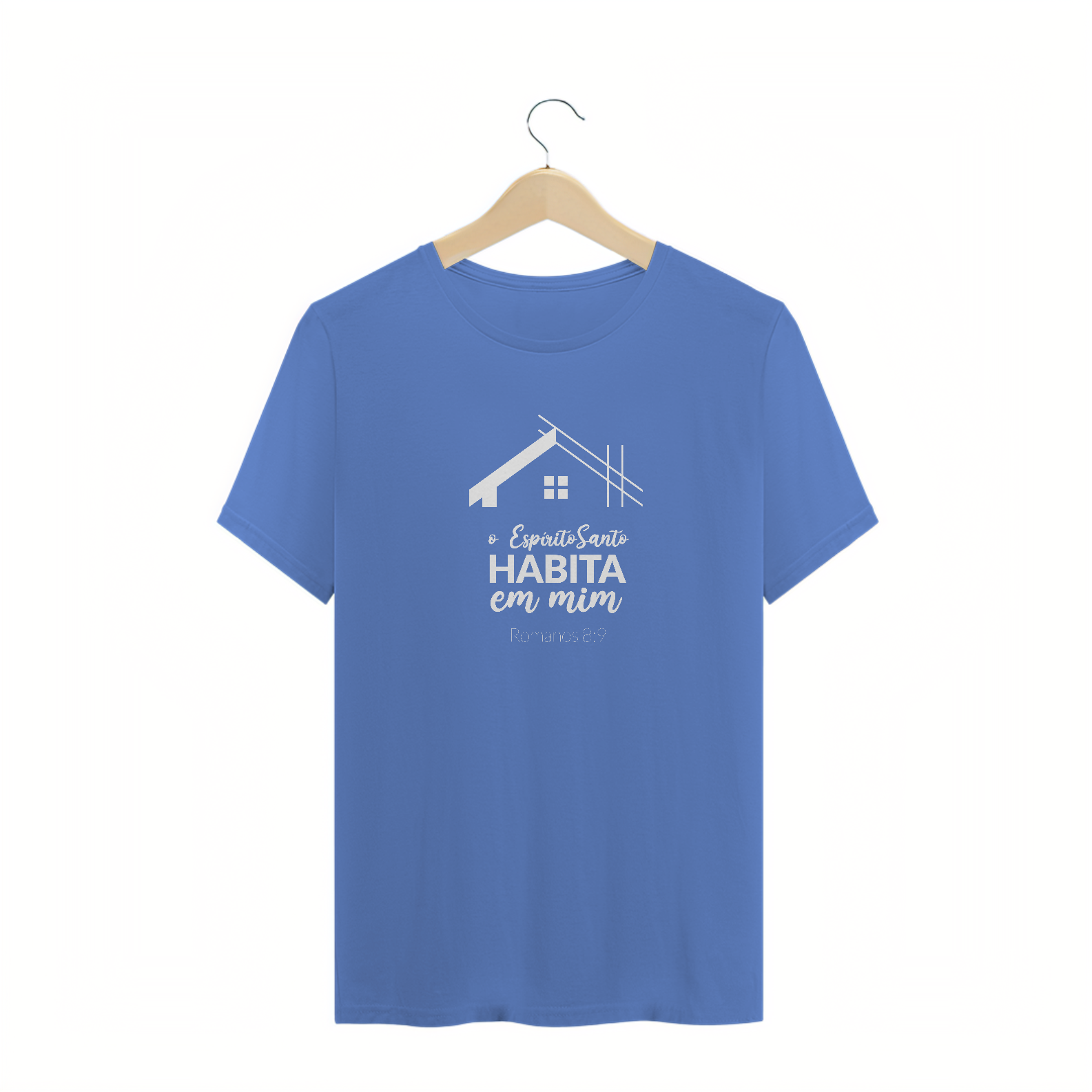 T-SHIRT MASCULINA - MALHA ESTONADA - MORADIA (WHITE)