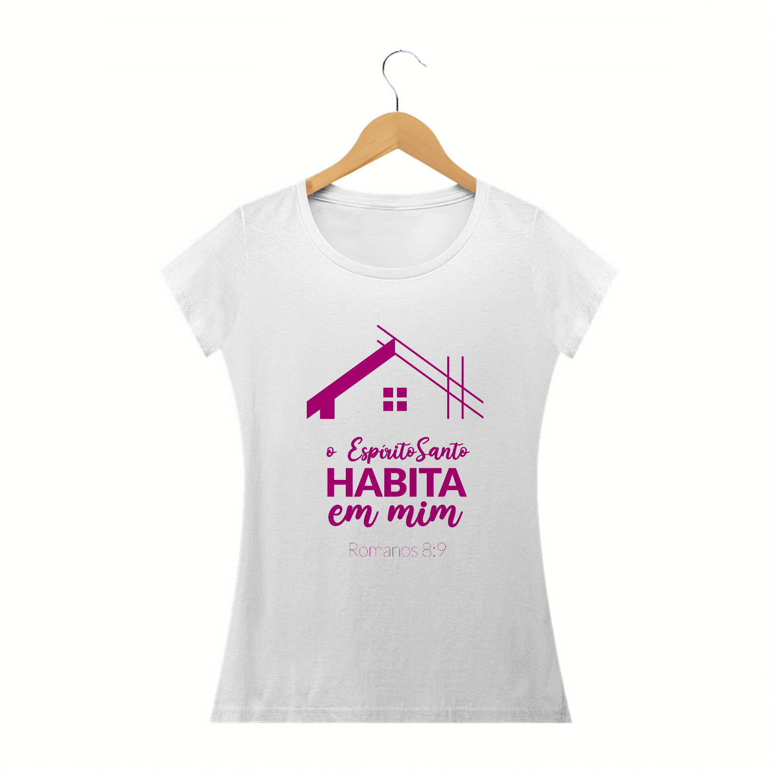 T-SHIRT FEMININA - MALHA CLASSICA - MORADIA (PINK)