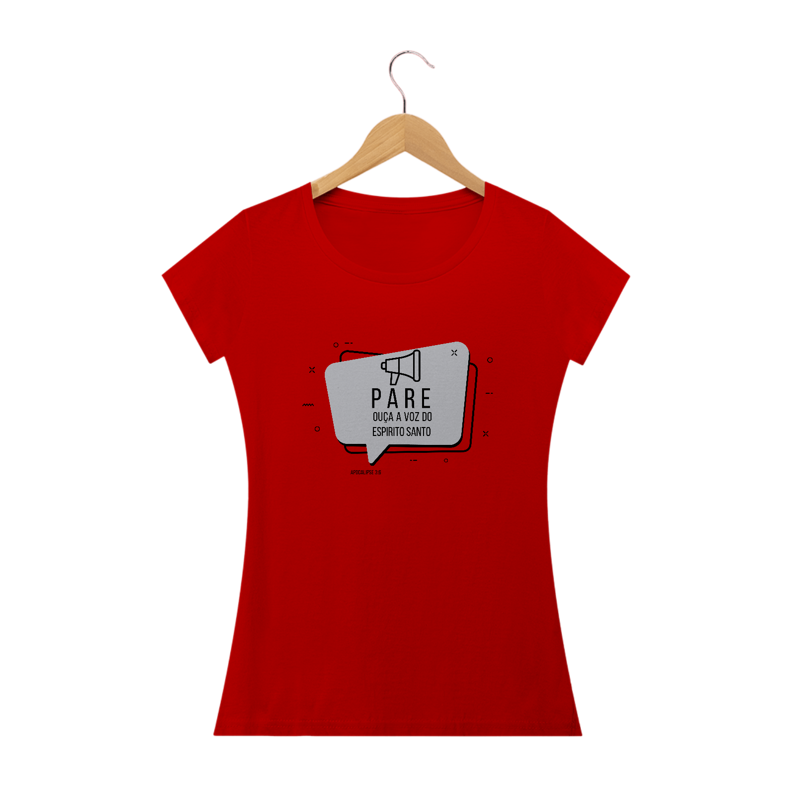 T-SHIRT FEMININA - MALHA CLASSICA - OUÇA (BLACK)