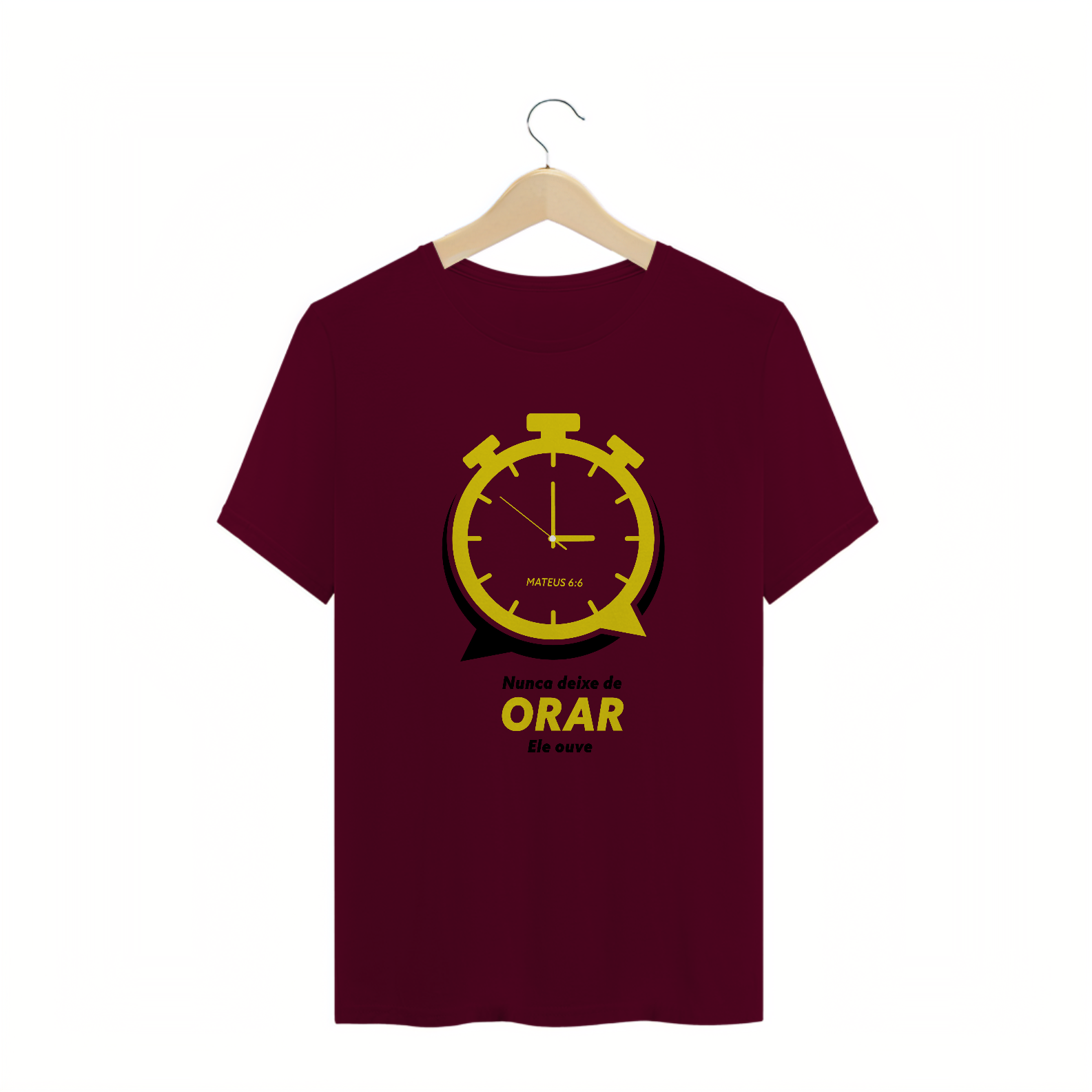 T-SHIRT MASCULINA - MALHA QUALITY - ORAÇÃO (YELLOW)