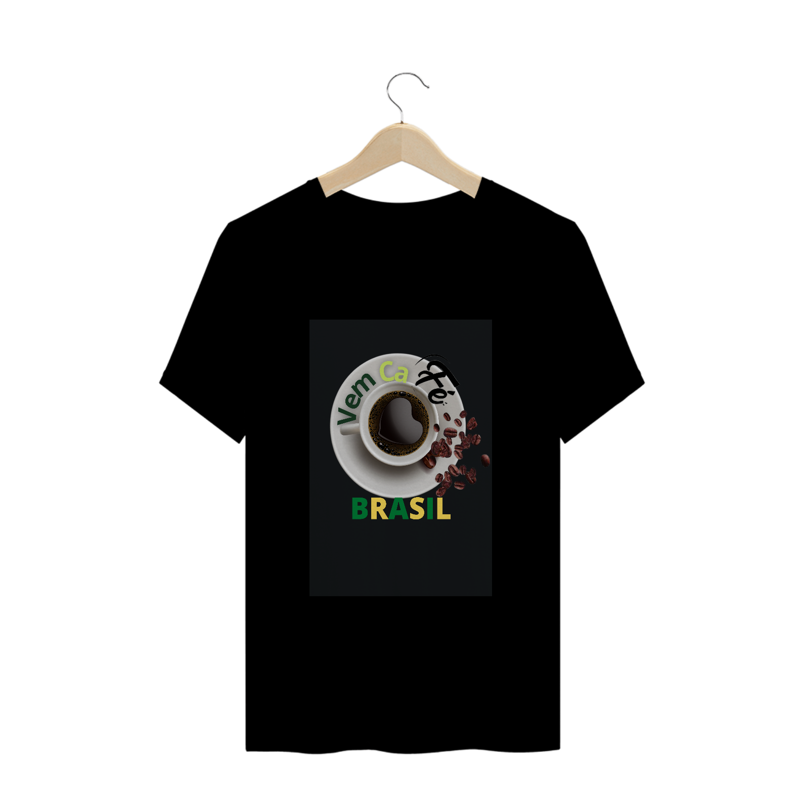 Camiseta Vem Ca Fé - Preta