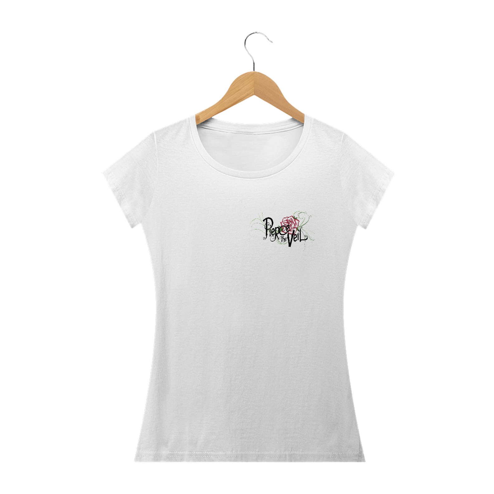 CAMISETA BABY LONG PIERCE THE VEIL LETREIRO