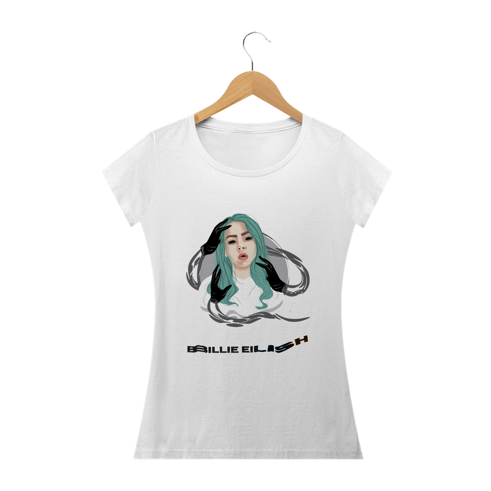CAMISETA BABY LONG BILLIE EILISH MÃOS