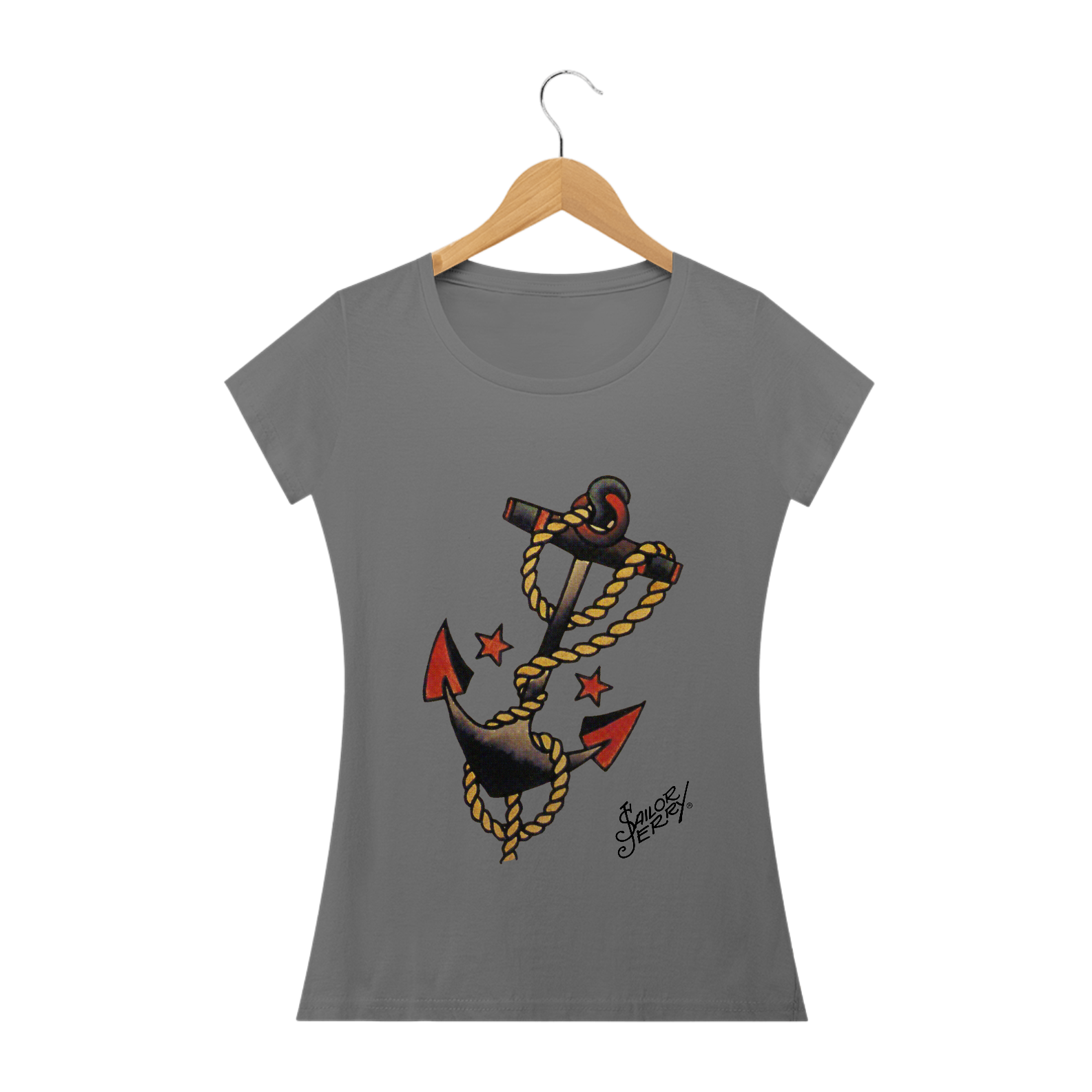 CAMISETA BABY LONG ESTONADA OLD SCHOOL ÂNCORA