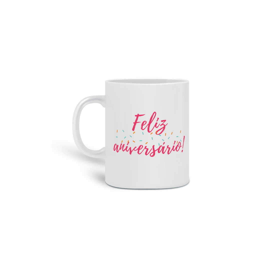CANECA FELIZ ANIVERSÁRIO PÁSSARO