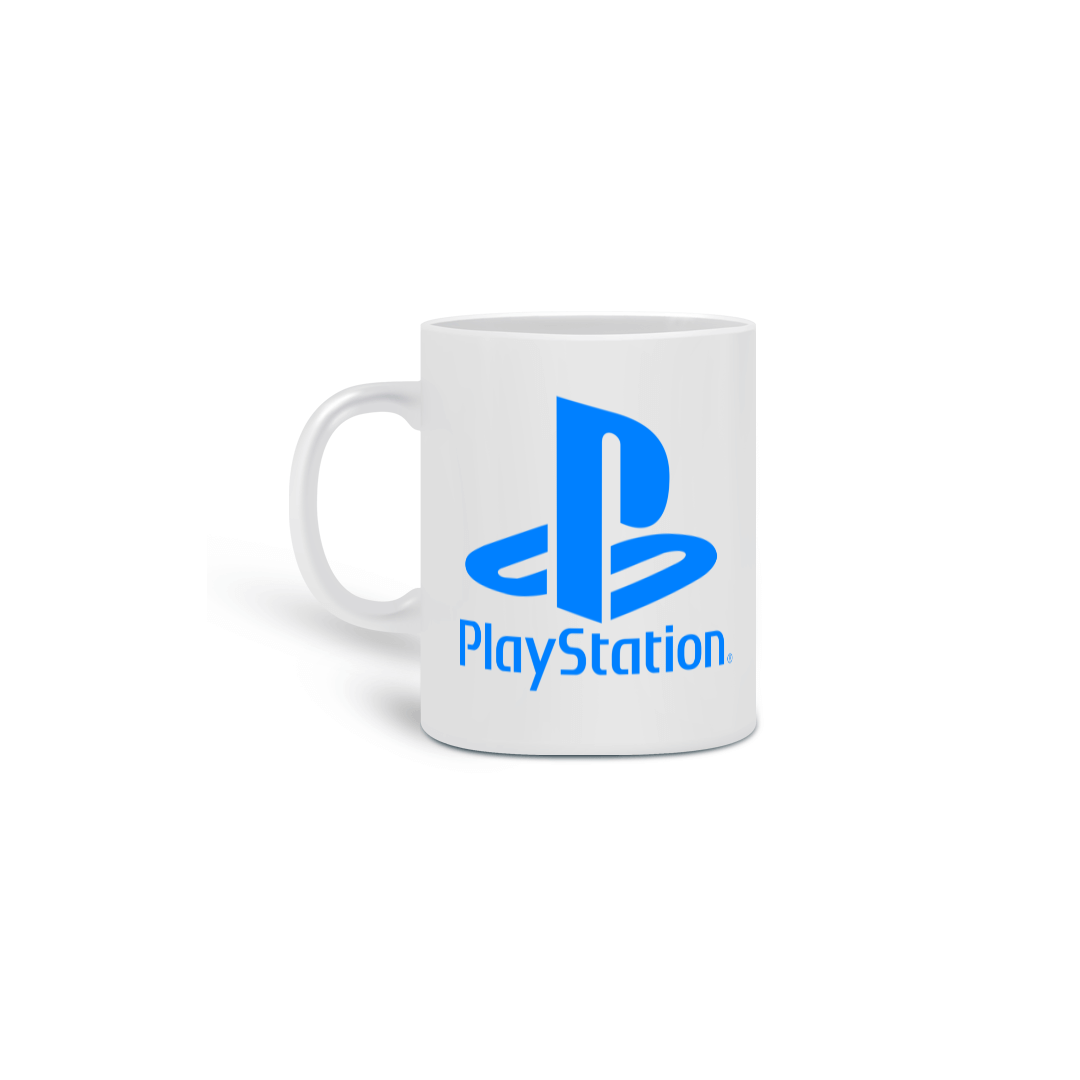 CANECA PLAYSTATION LOGO AZUL BOTÕES