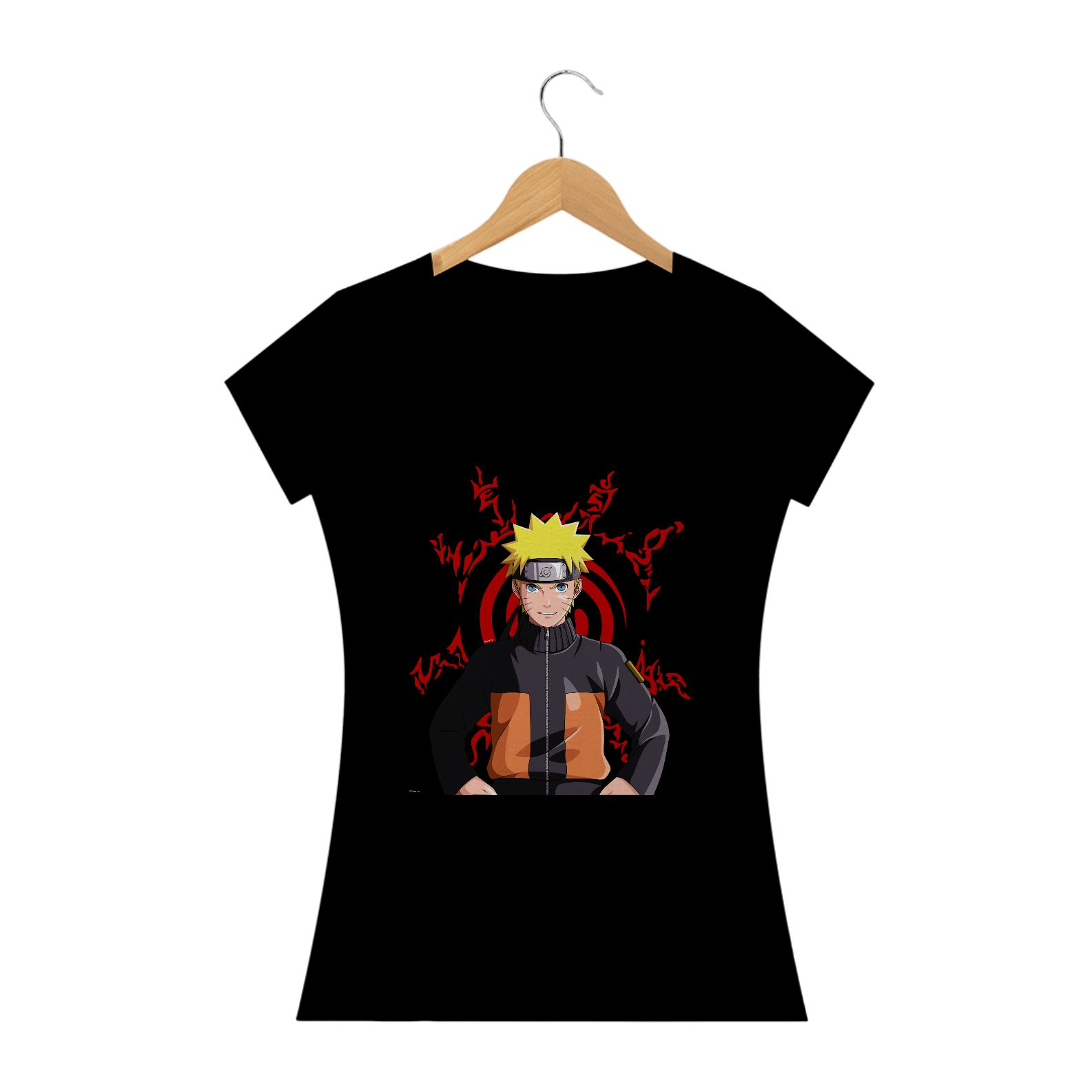 CAMISETA BABY LONG NARUTO MARCA DA MALDIÇÃO