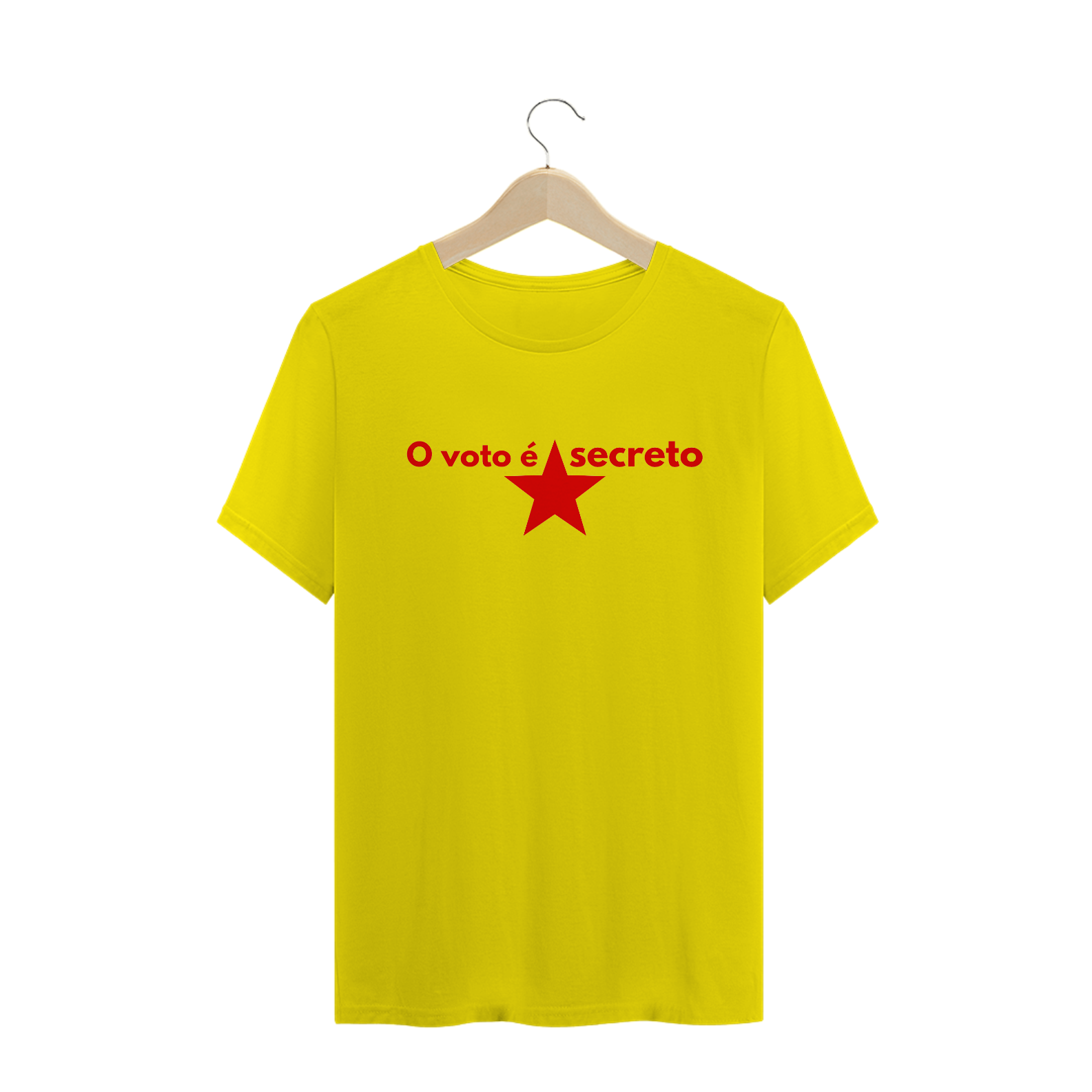 T-Shirt Quality Amarela - Voto Secreto Vermelho