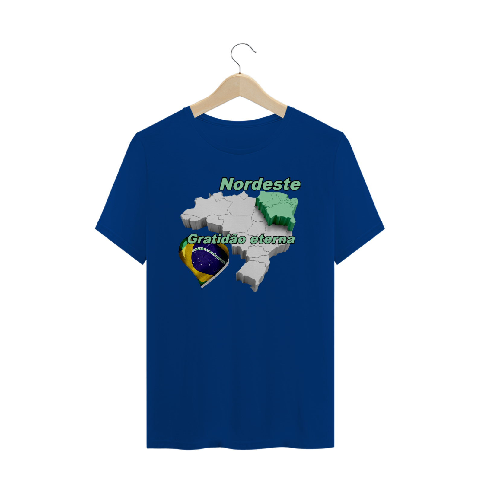 T-Shirt Clássica - Gratidão Eterna Mod1 Azul