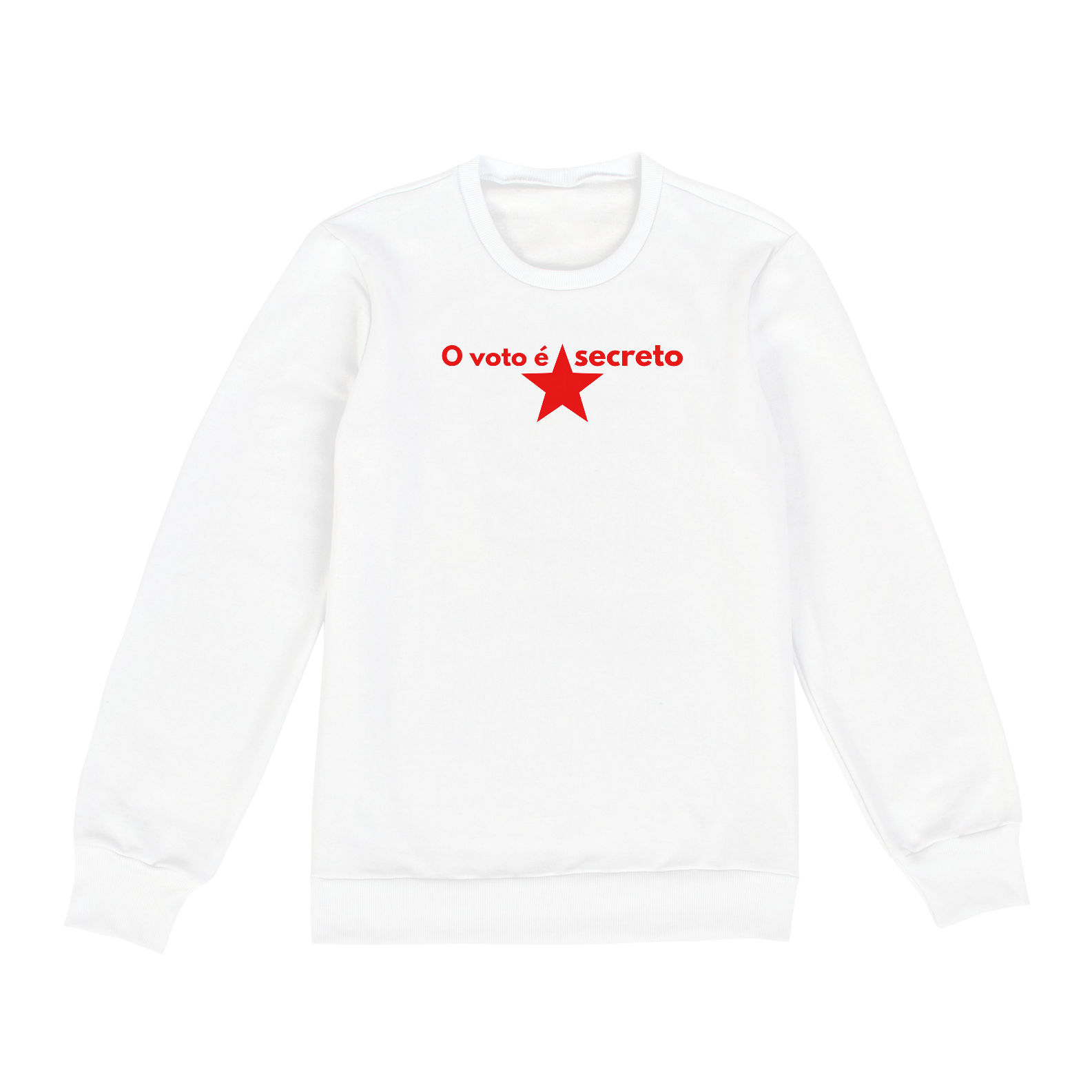 Moleton Unisex Branco - Voto Secreto Vermelho