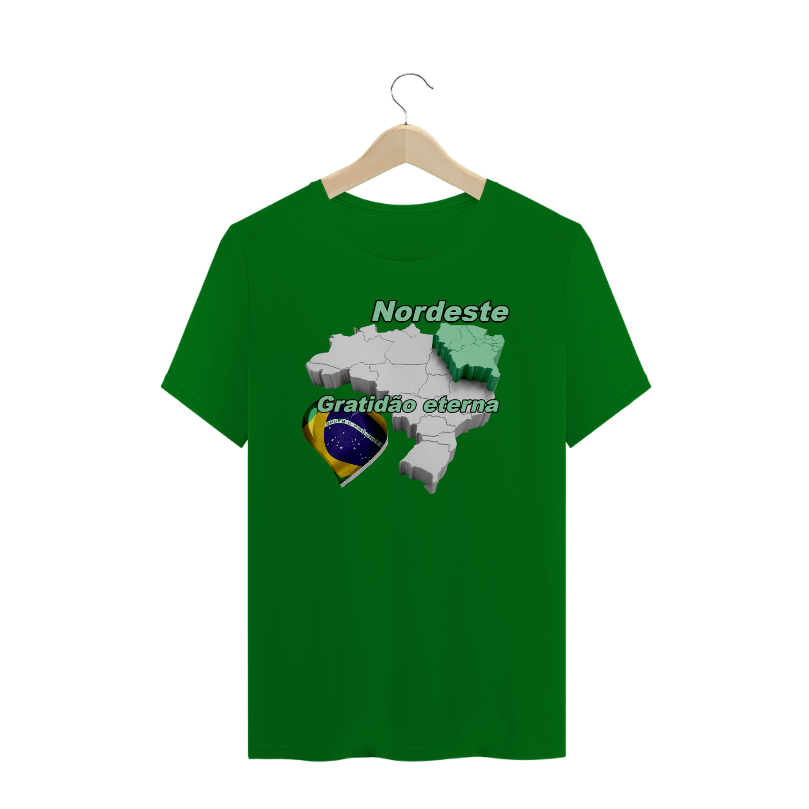 T-Shirt Clássica - Gratidão Eterna Mod1 Verde