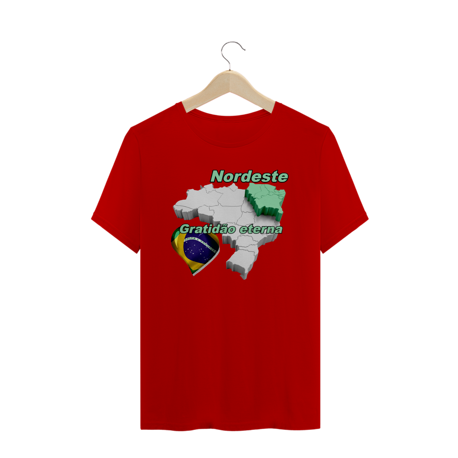 T-Shirt Clássica - Gratidão Eterna Mod1 Vermelha