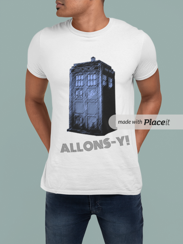 Nome do produto: Camiseta Adulto Tardis Dr Who Allons-y!