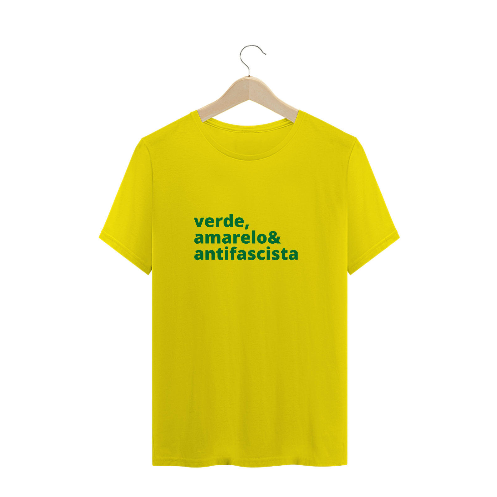 Camisa Masc. Verde, amarelo & antifascista
