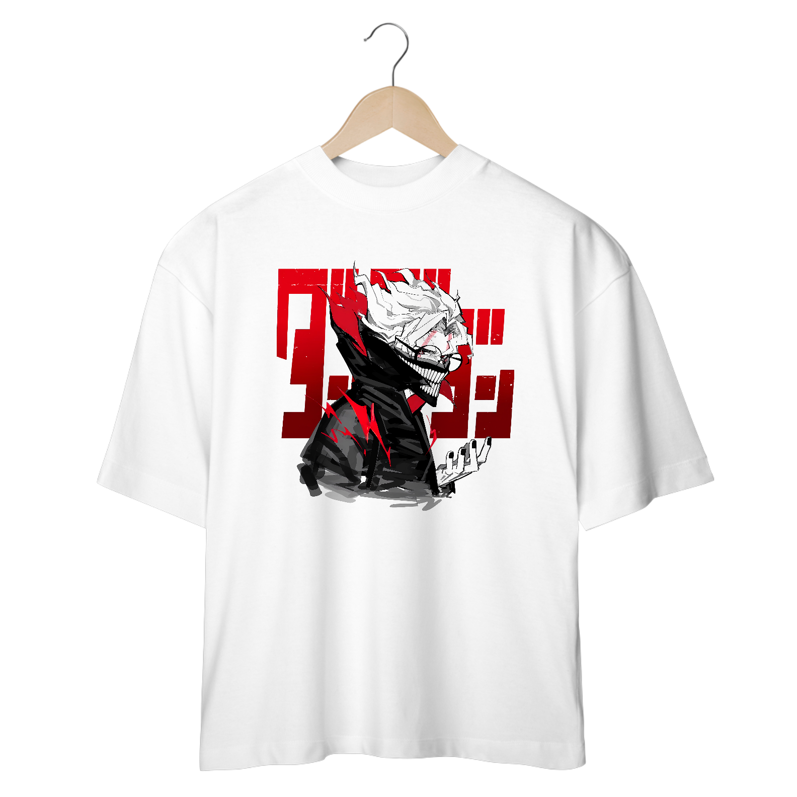 camisa oversized okarun dandadan estampa frente