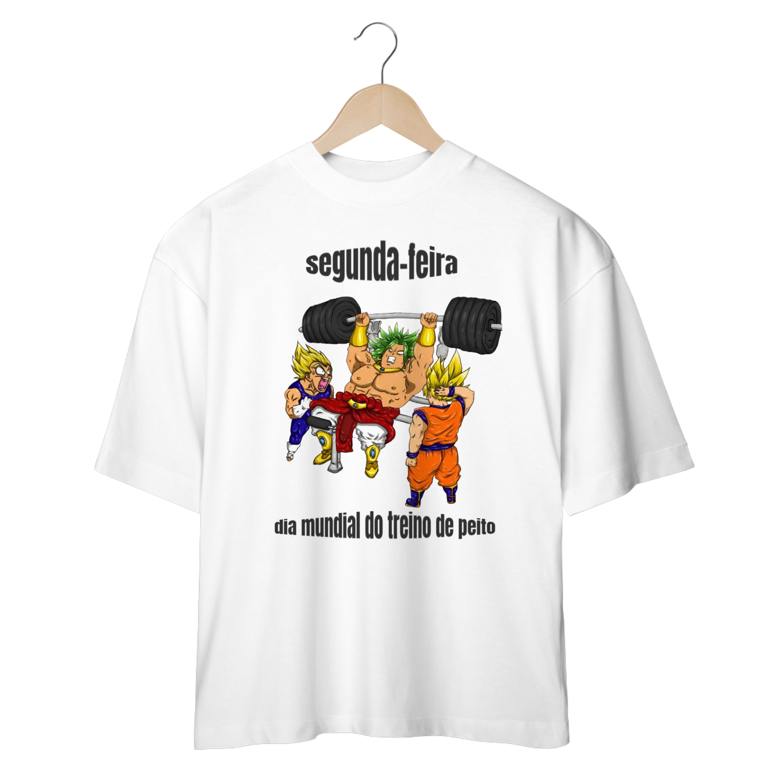 camisa oversized dragon ball, goku broly e vegeta
