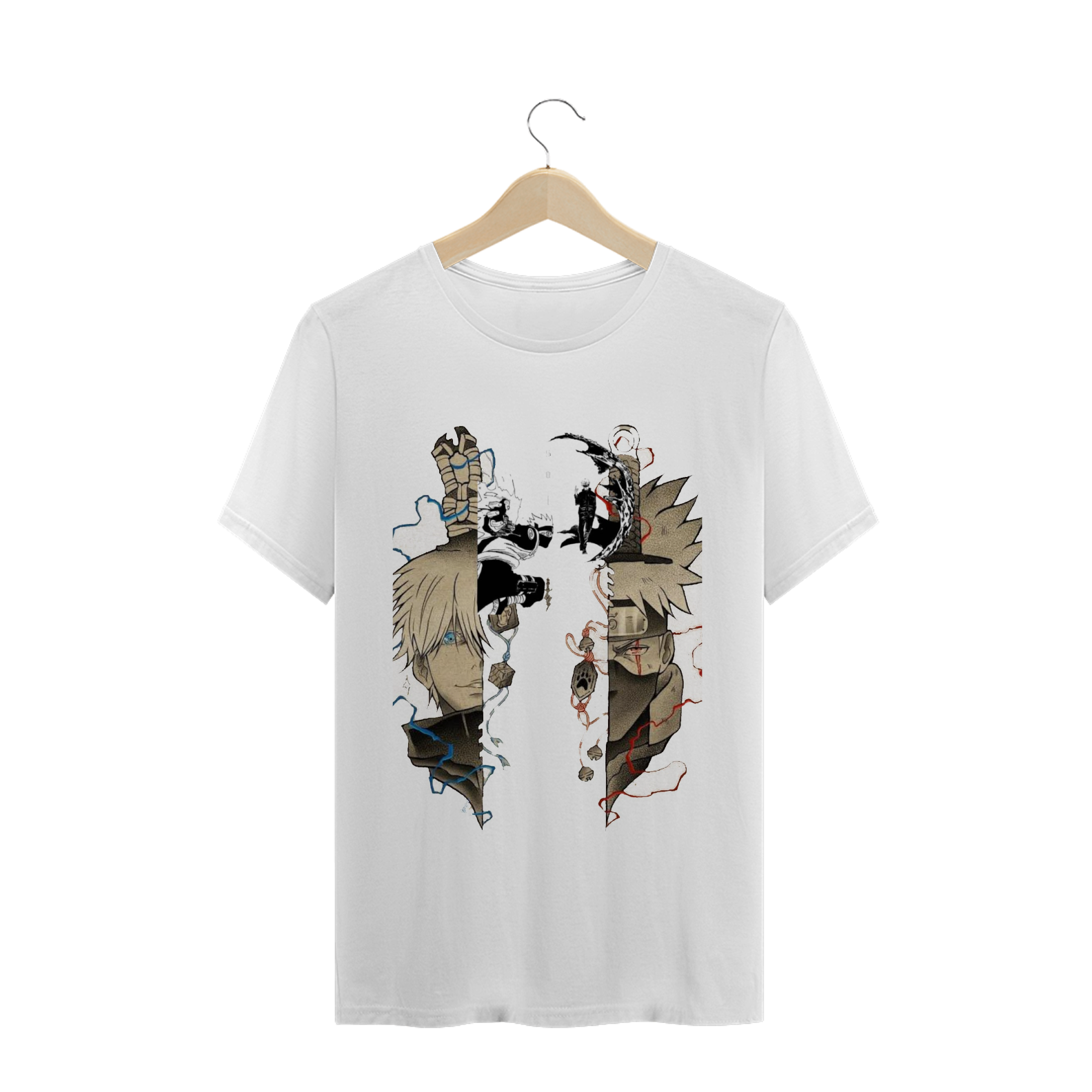 Nome do produto  camisa T-SHIRT PRIME branca satoru e kakashi