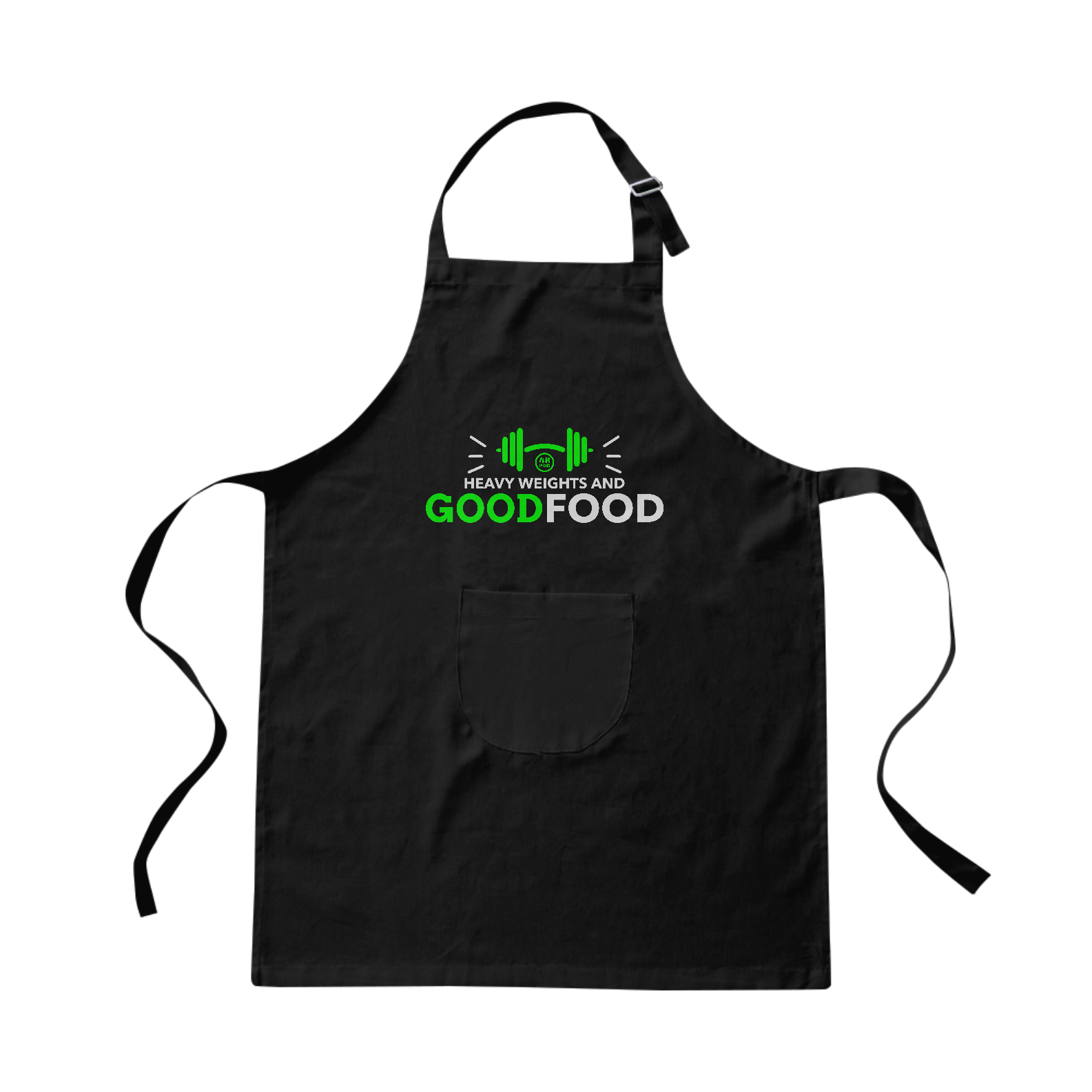 AVENTAL DE BRIM PRETO - HEAVY WEIGHTS AND GOOD FOOD - 48 PRO ORIGINAL LIFESTYLE