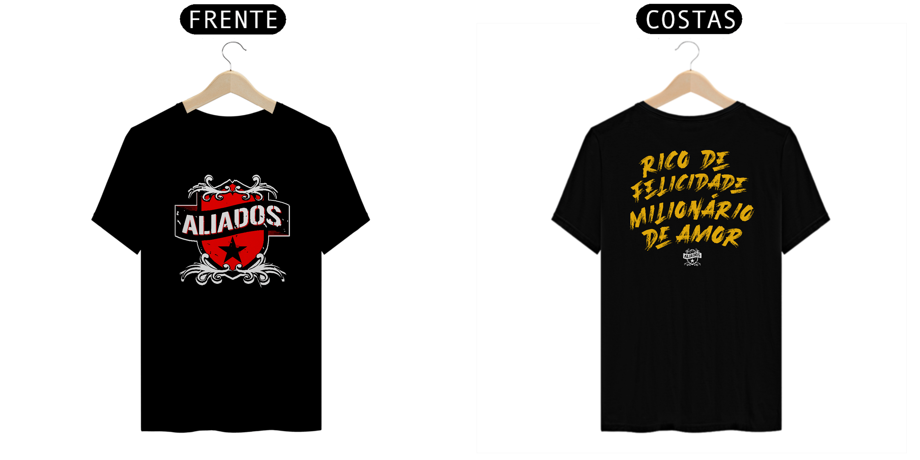Camiseta Aliados - Rico de Felicidade (Estampa Costas)