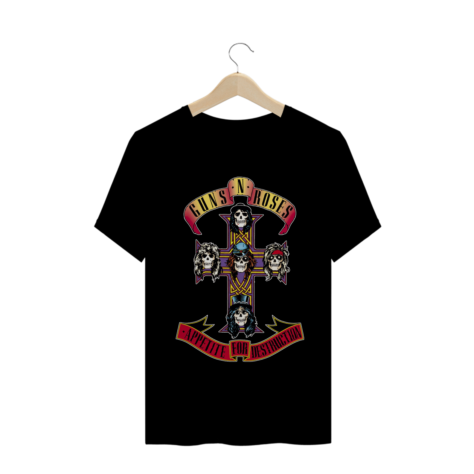 Camisa Guns N' Roses - Appetite For Destruction - Cruz Clássica