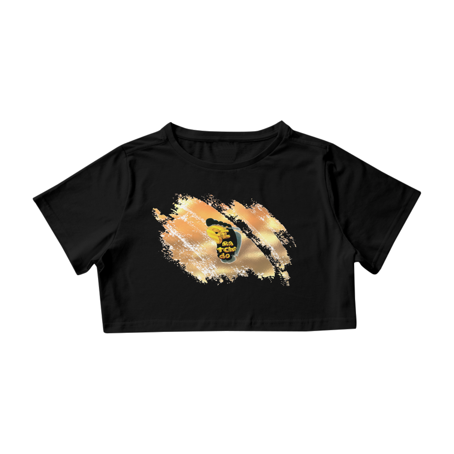 Nome do produto  Cropped textura dourada