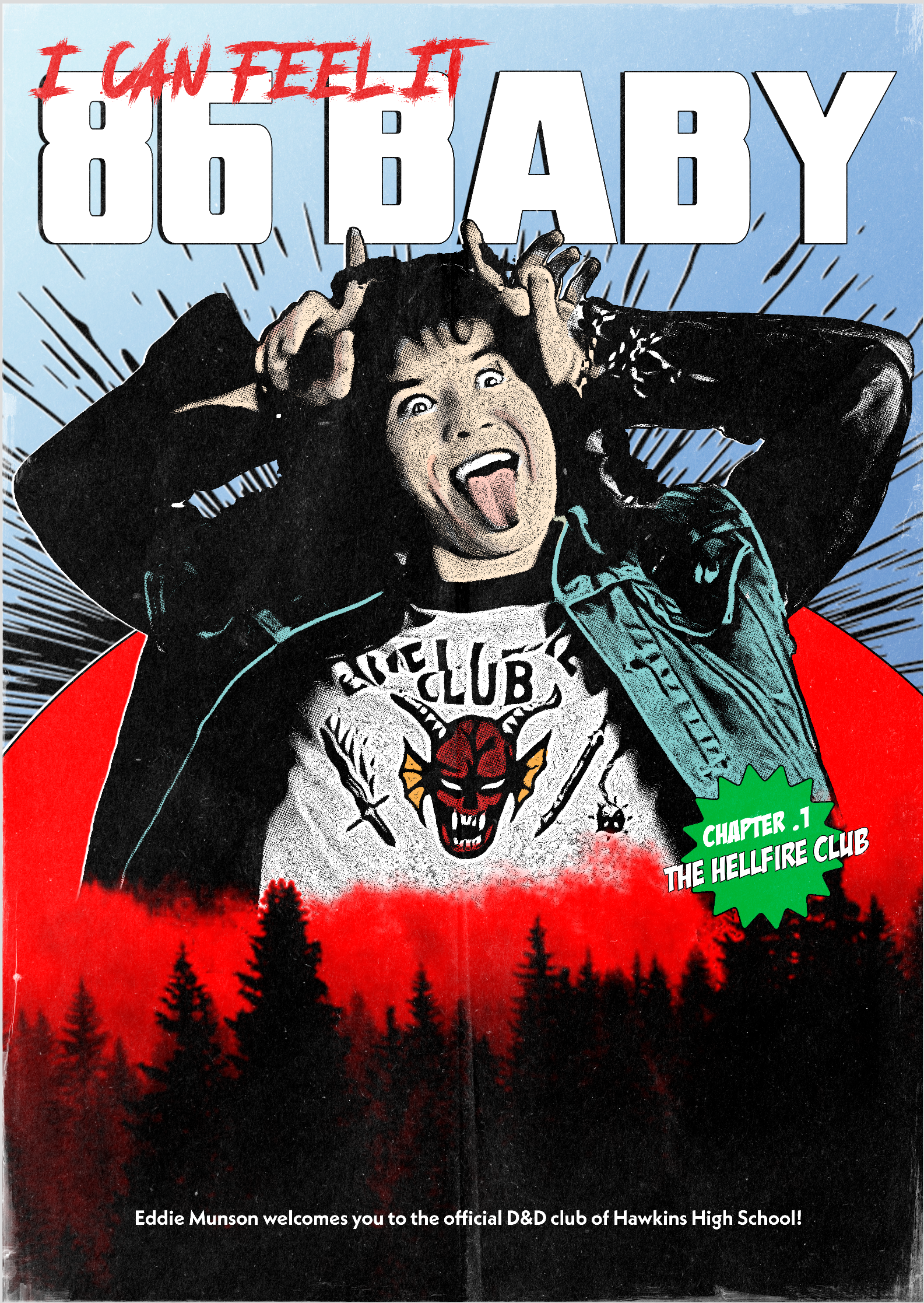 Nome do produto: 86 Baby - Poster Eddie Munson - Coleção Stranger Things by Gunk