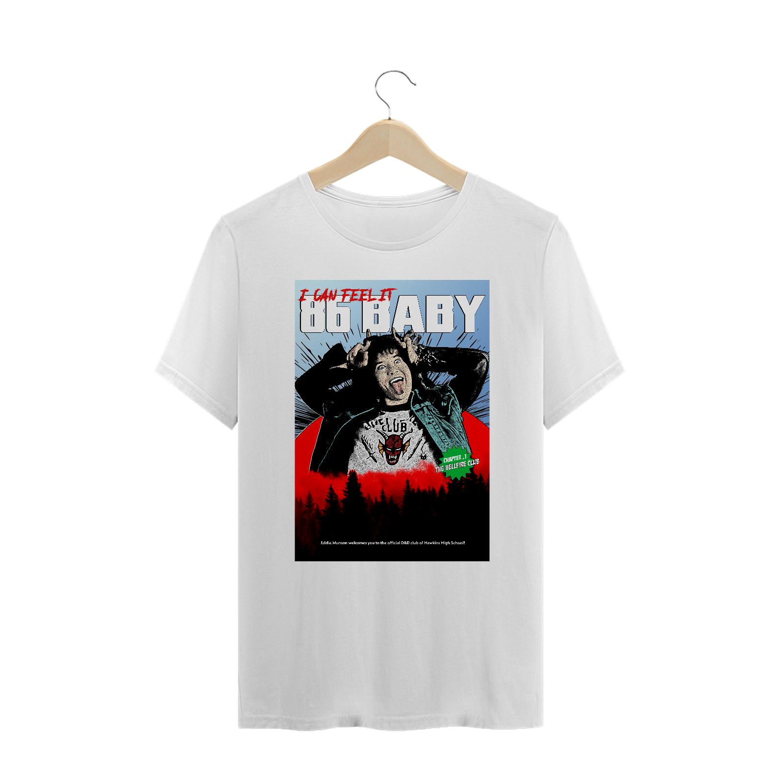 86 Baby - Camiseta Eddie Munson (Plus Size) - Coleção Stranger Things by Gunk