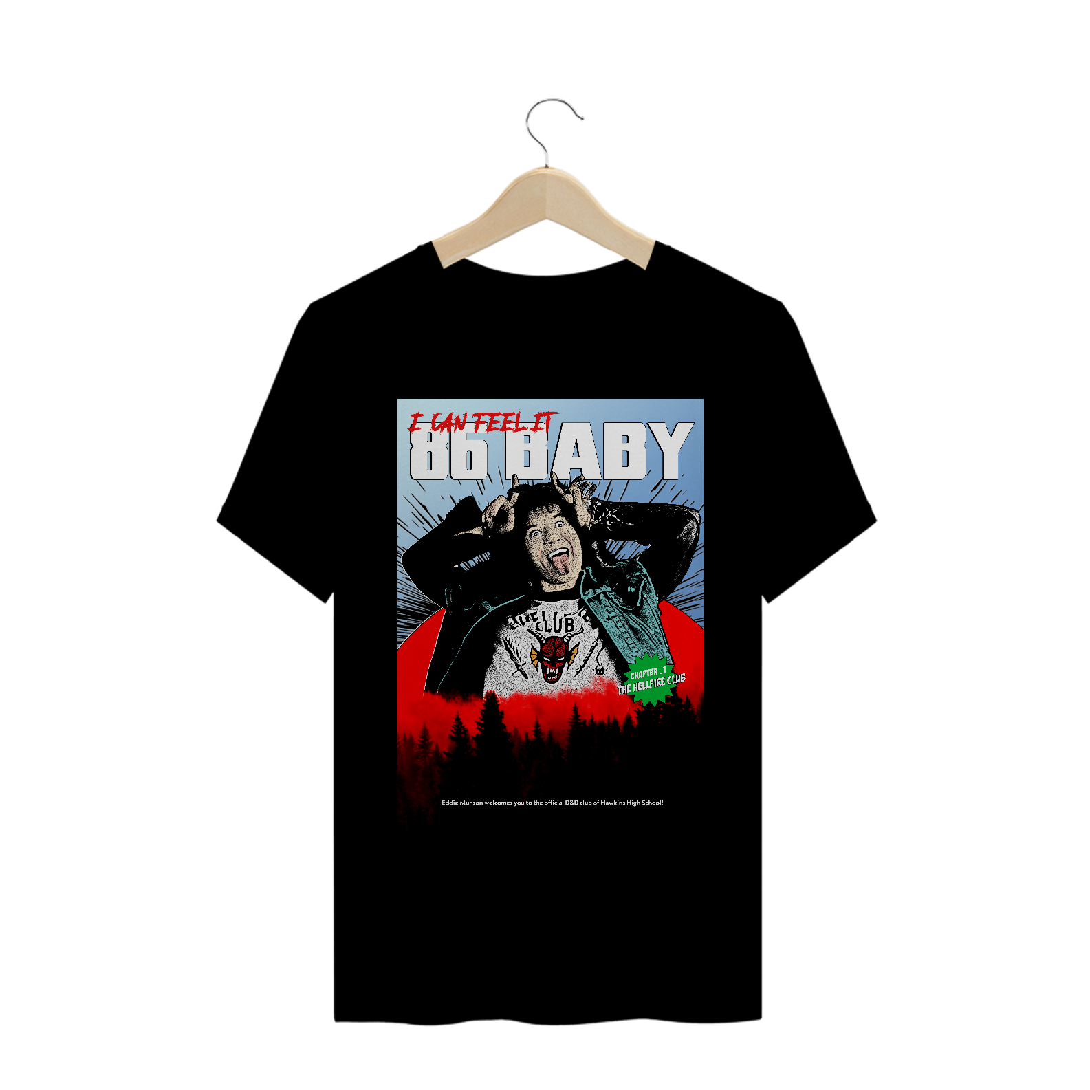 86 Baby - Camiseta Eddie Munson - Coleção Stranger Things by Gunk