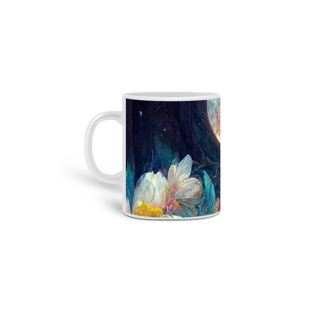 Caneca Lua de flores