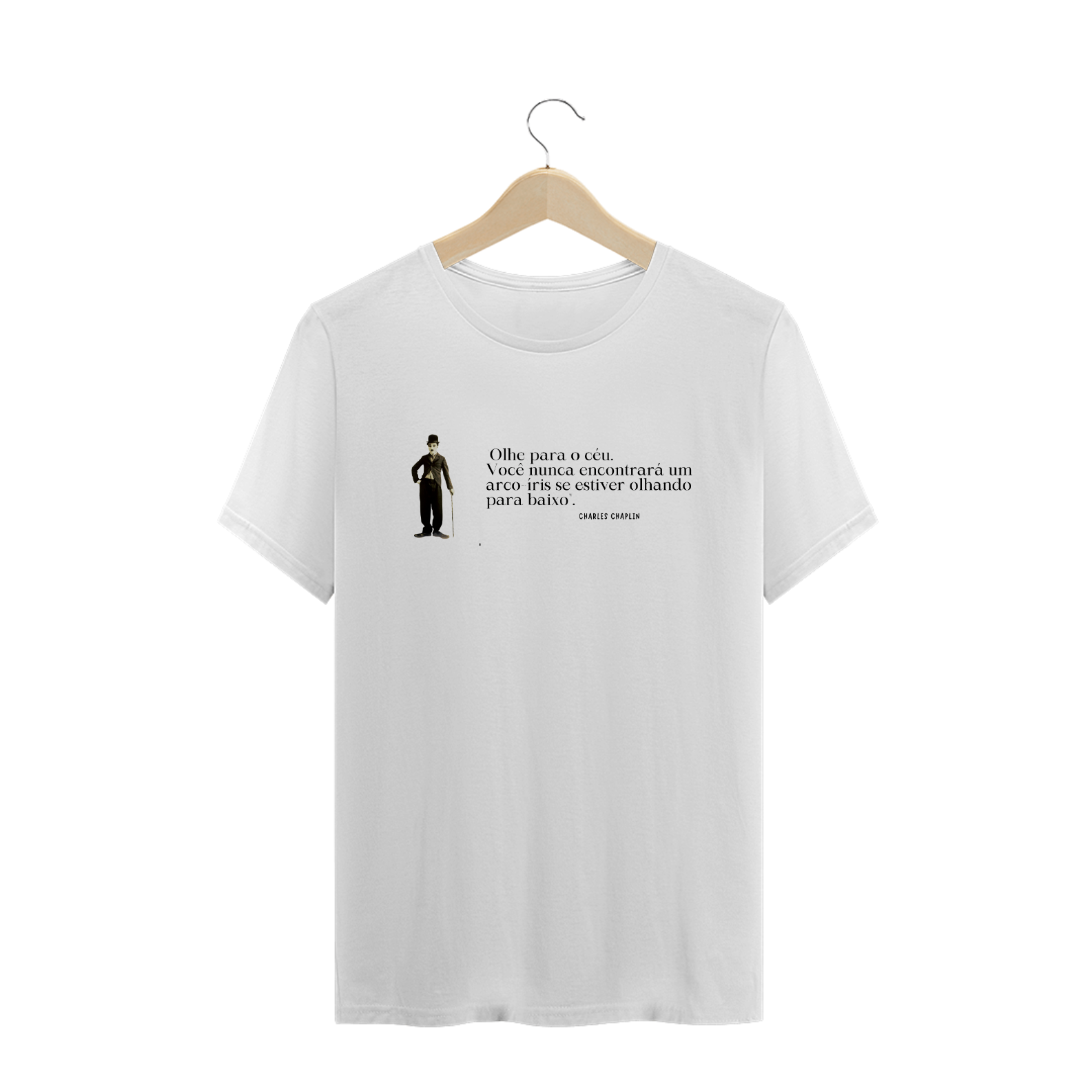 Nome do produto: Camisa unissex/ Tshirt, modelo Tenda - Charlie Chaplin