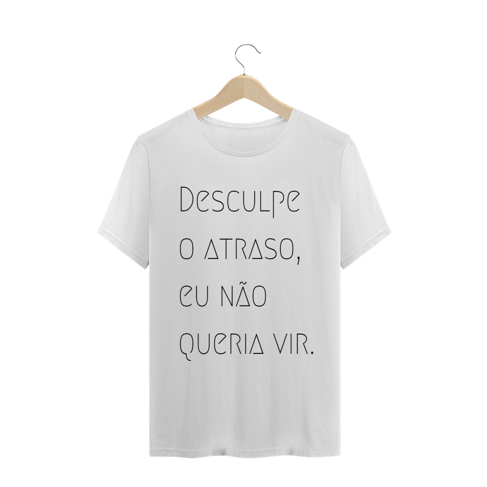 T-shirt Masculina Branca e colorida (letra preta) 