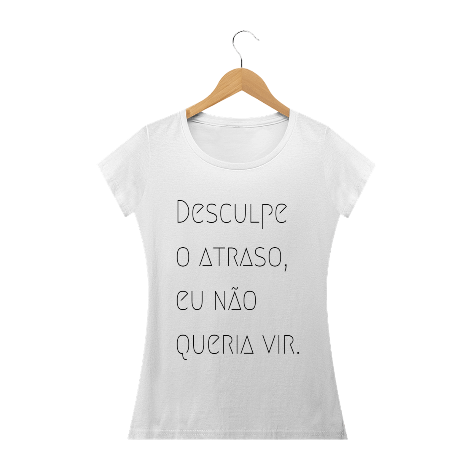 T-shirt Feminina Branca e colorida (letra preta) 