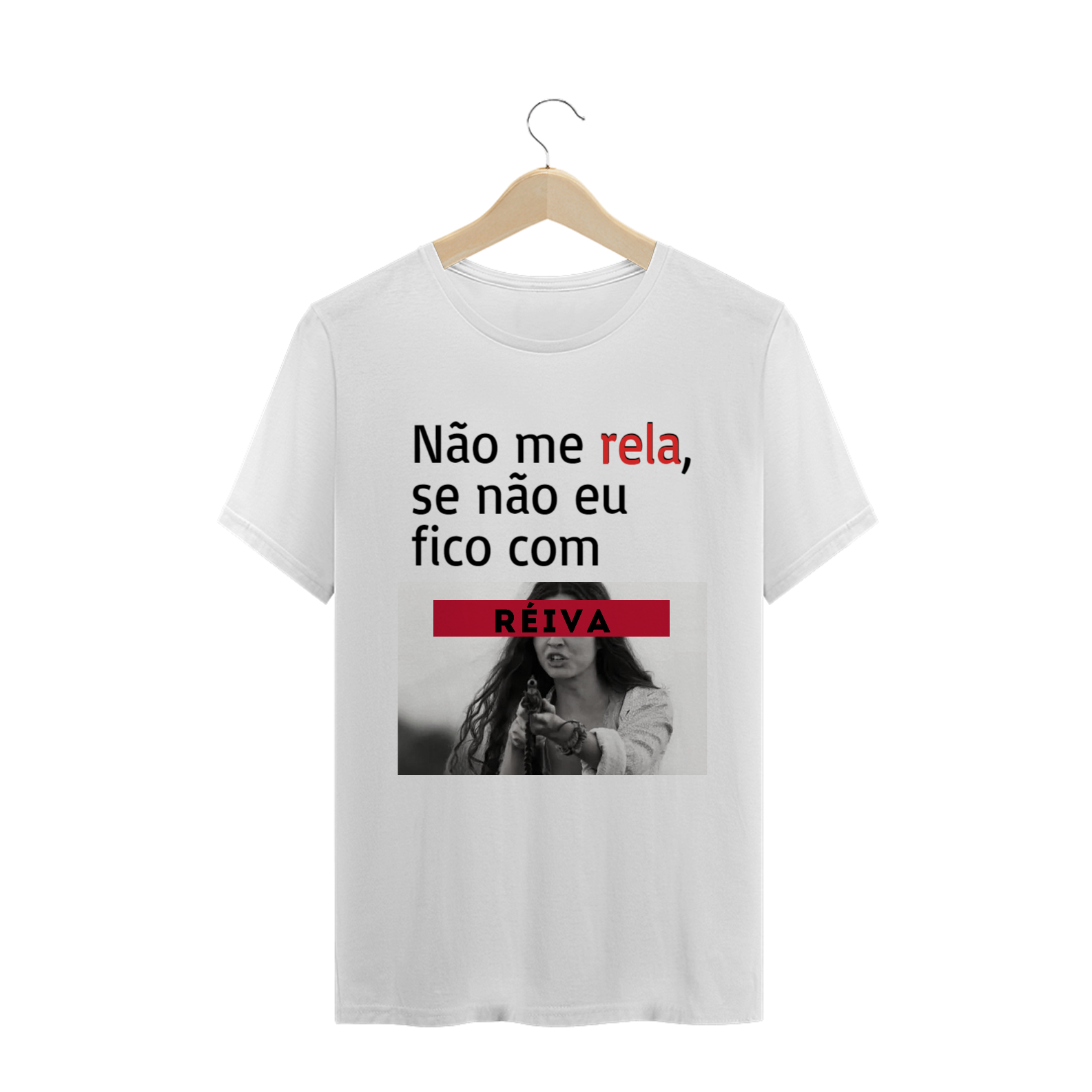 T-shirt Masculina Branca e Colorida (letra preta) 