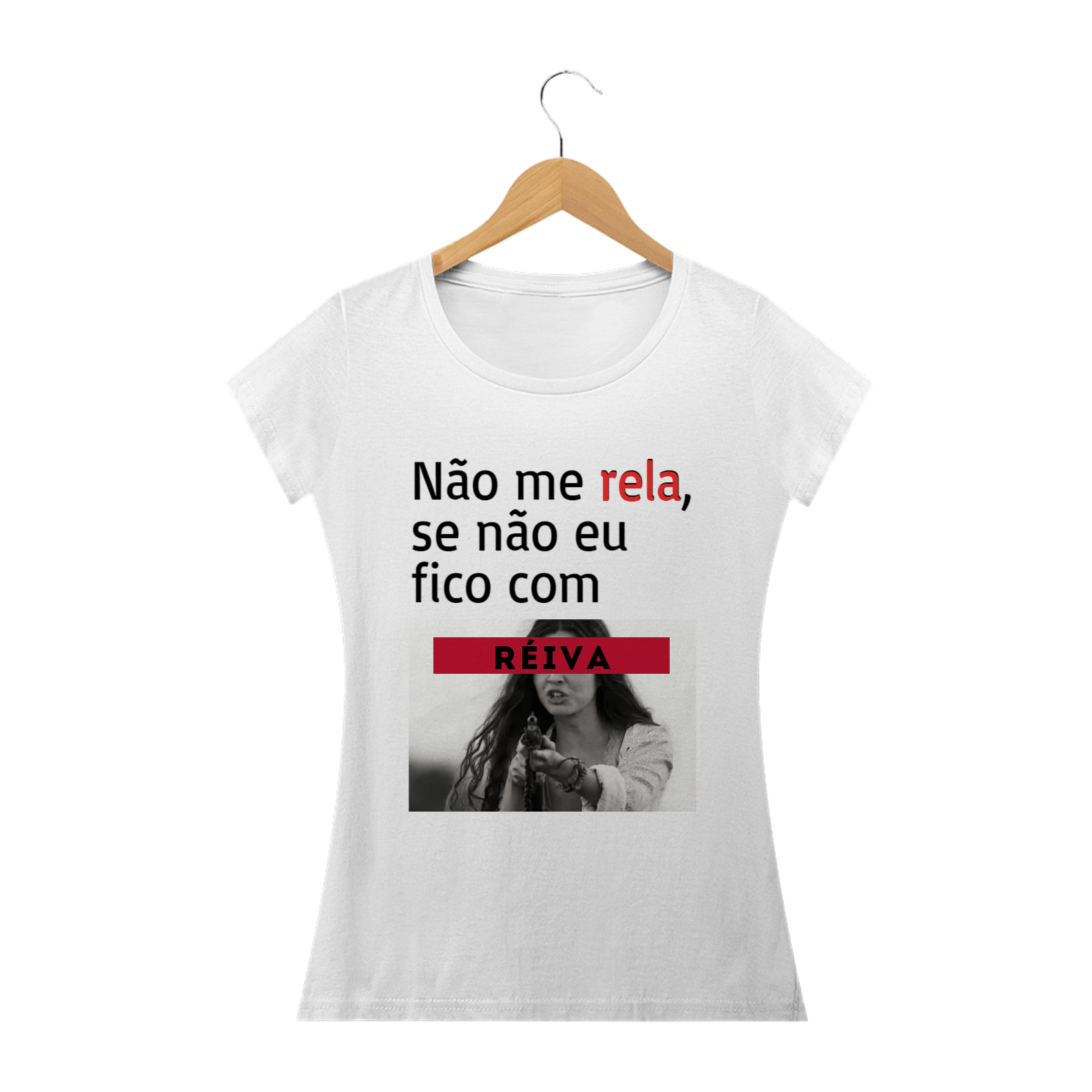 T-shirt Feminina Branca e Colorida (letra preta) 