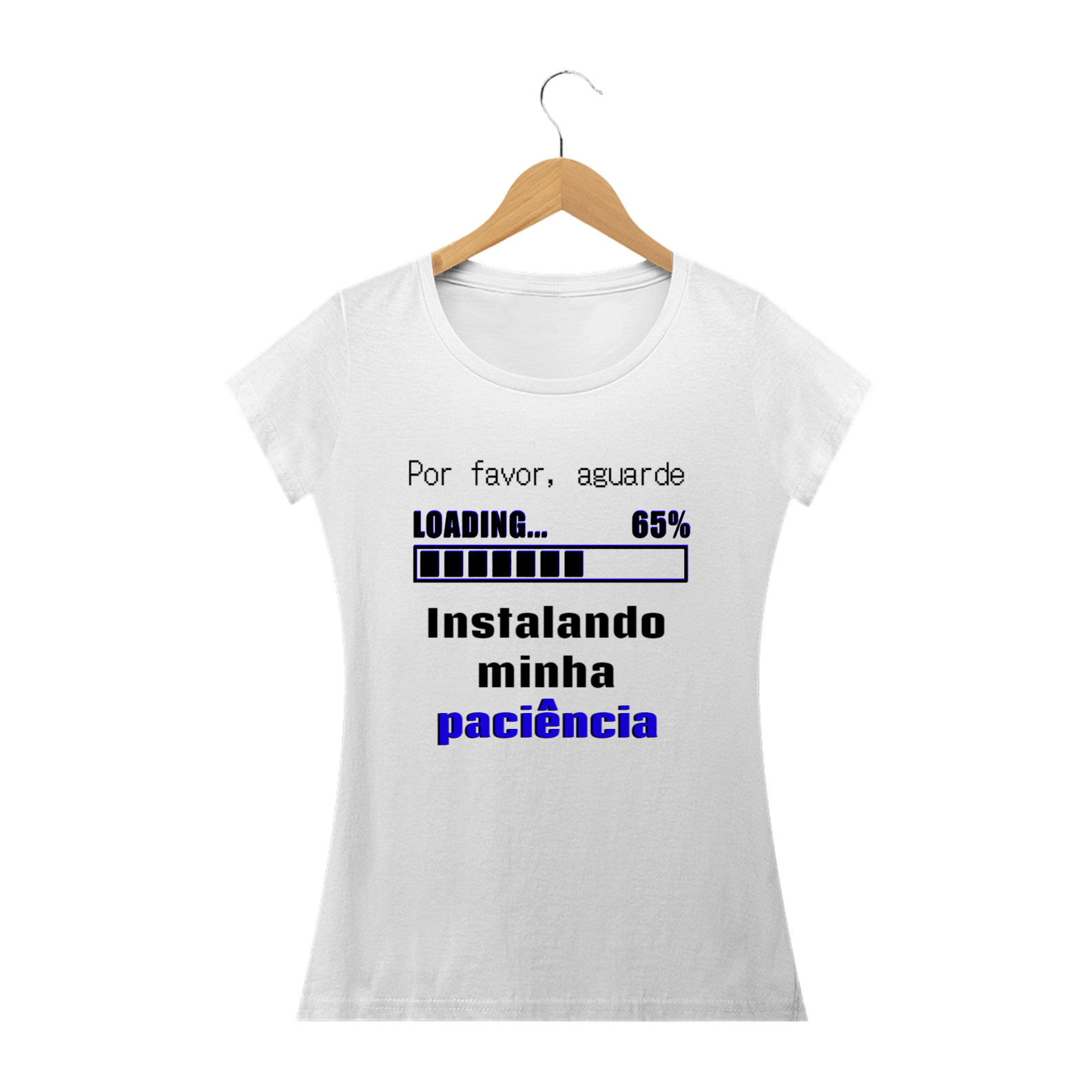 T-shirt Feminina Branca e Colorida (letra azul) 