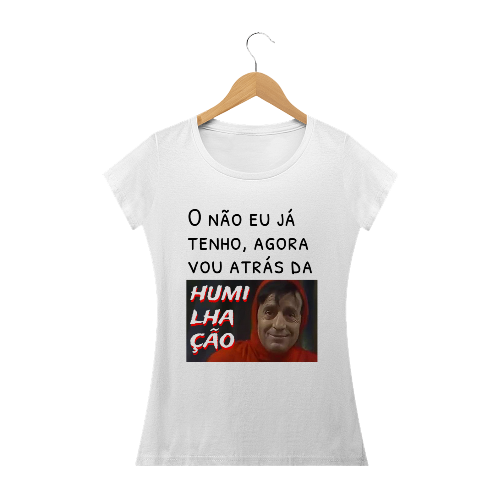 T-shirt Feminina Branca e colorida (letra preta) 