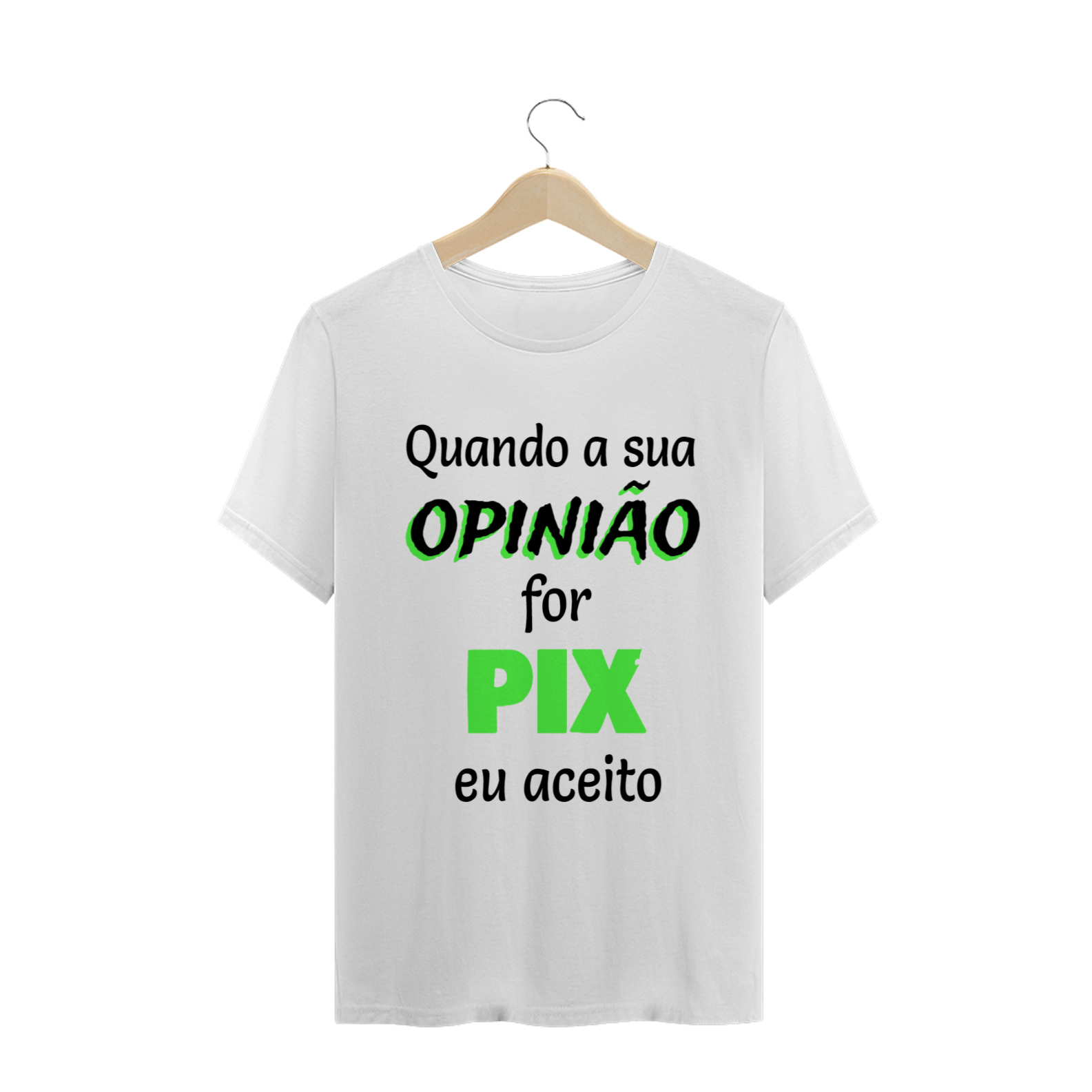 T-shirt Masculina Branca e Colorida (letra preta) 