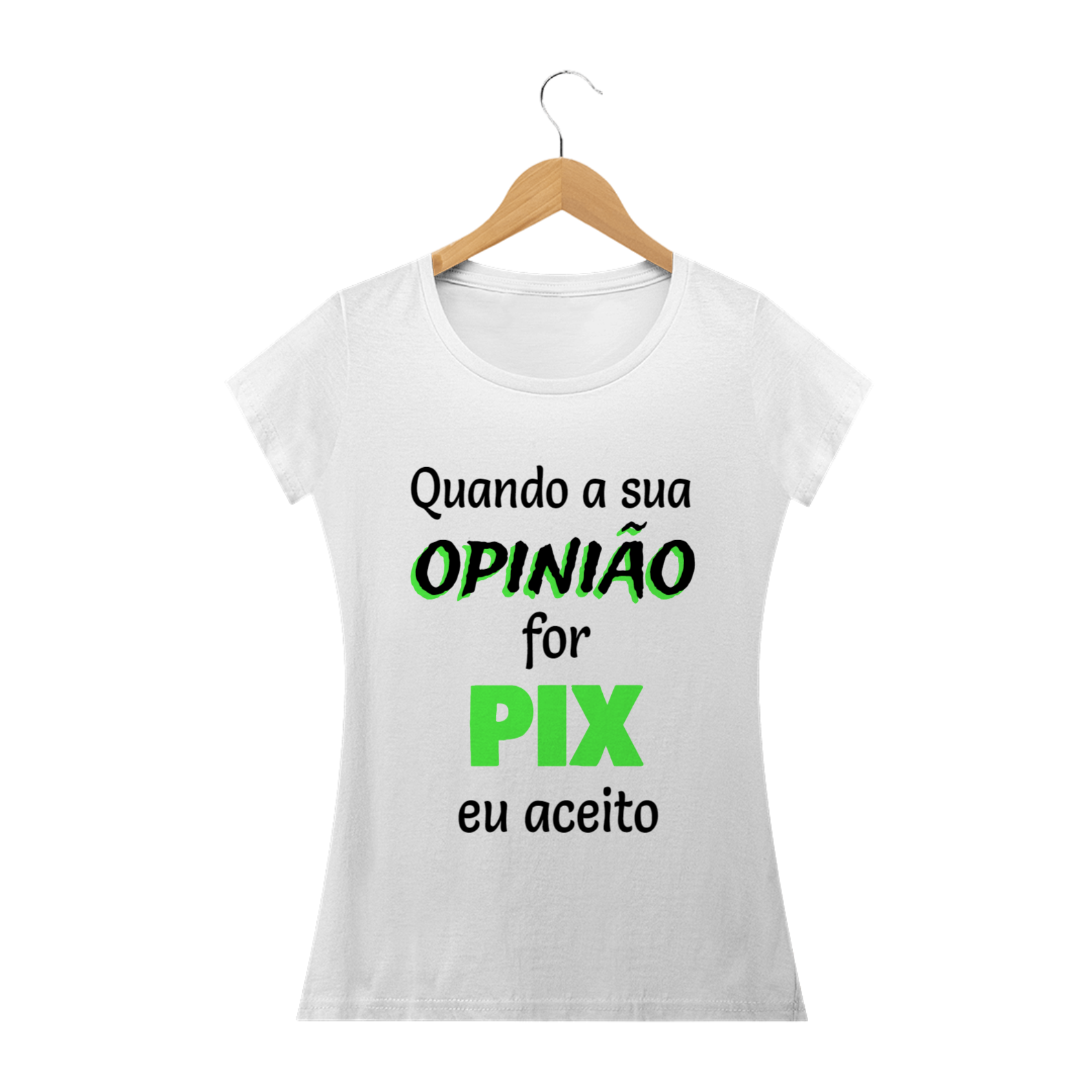 T-shirt Feminina Branca e Colorida (letra preta) 