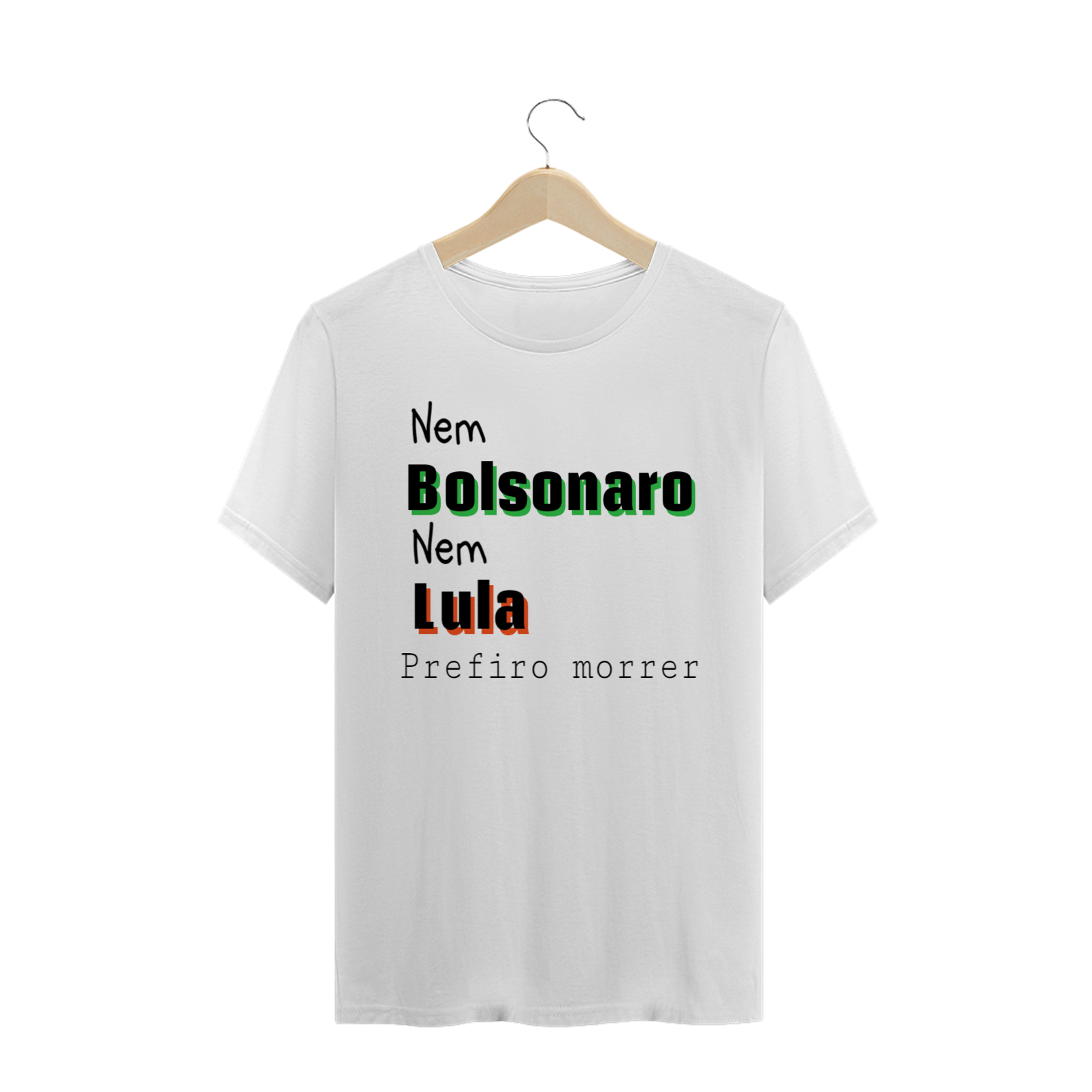 T-shirt Masculina Branca e Colorida (letra preta) 