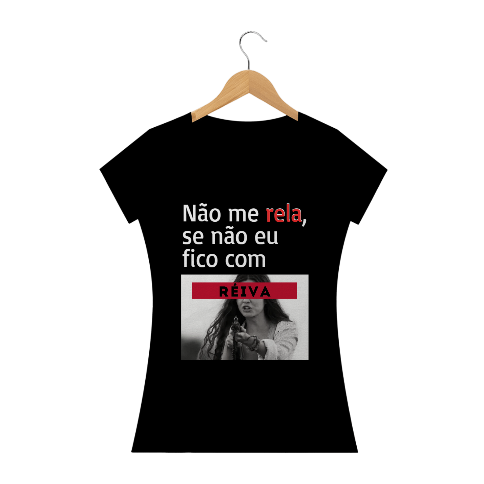 T-shirt Feminina Preta e Colorida (letra branca) 
