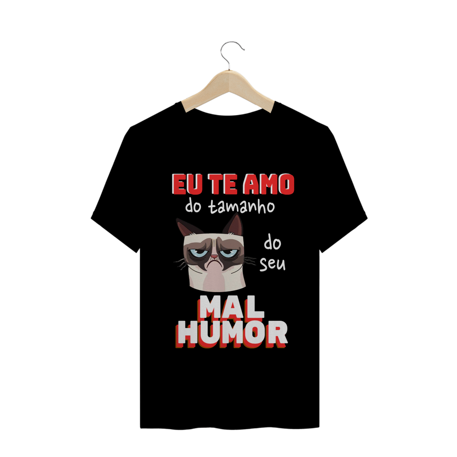 T-shirt Masculina Preta e Colorida (letra vermelha) 