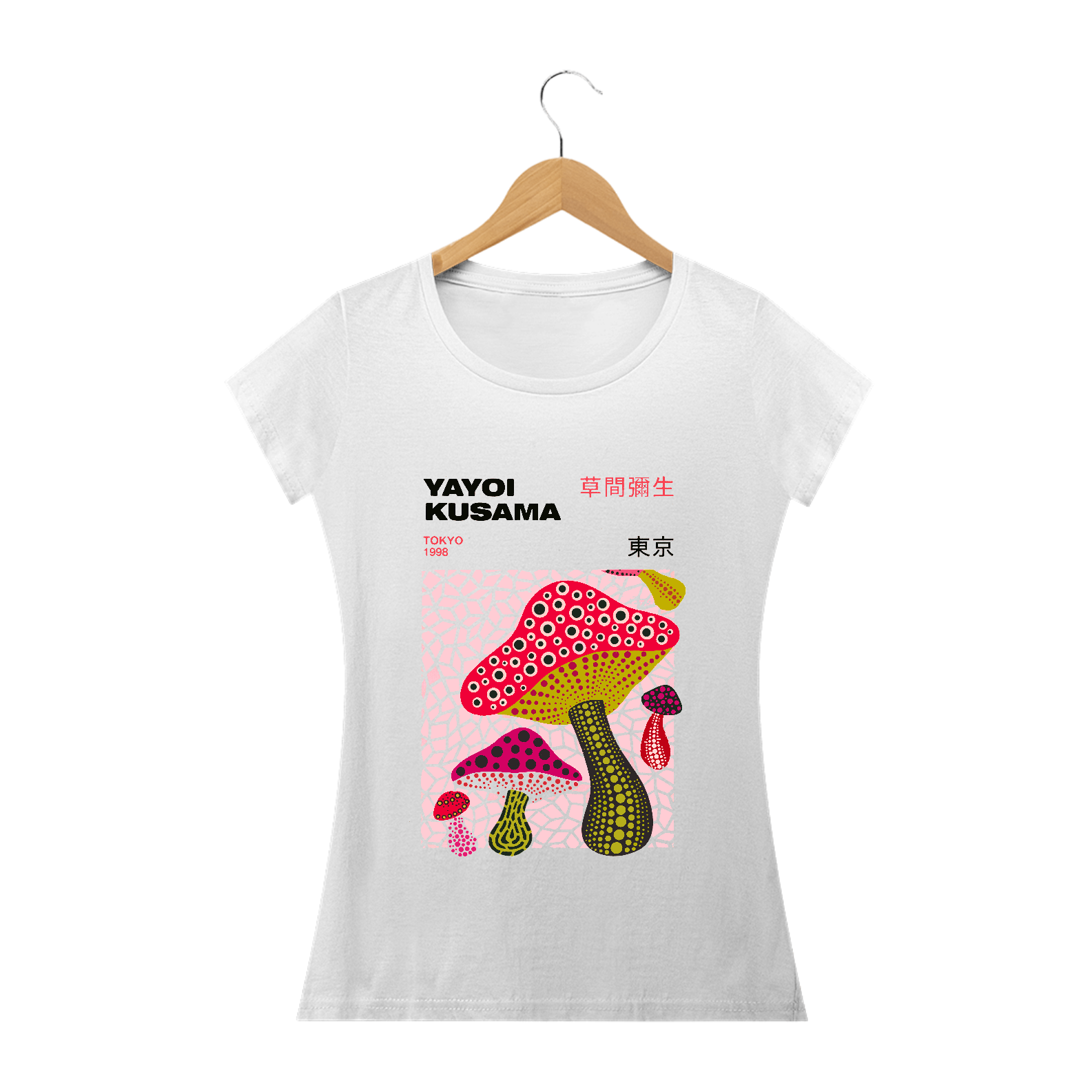 Camiseta Baby Look Yayoi Kusama Tokio 1998 Algodão Prime 